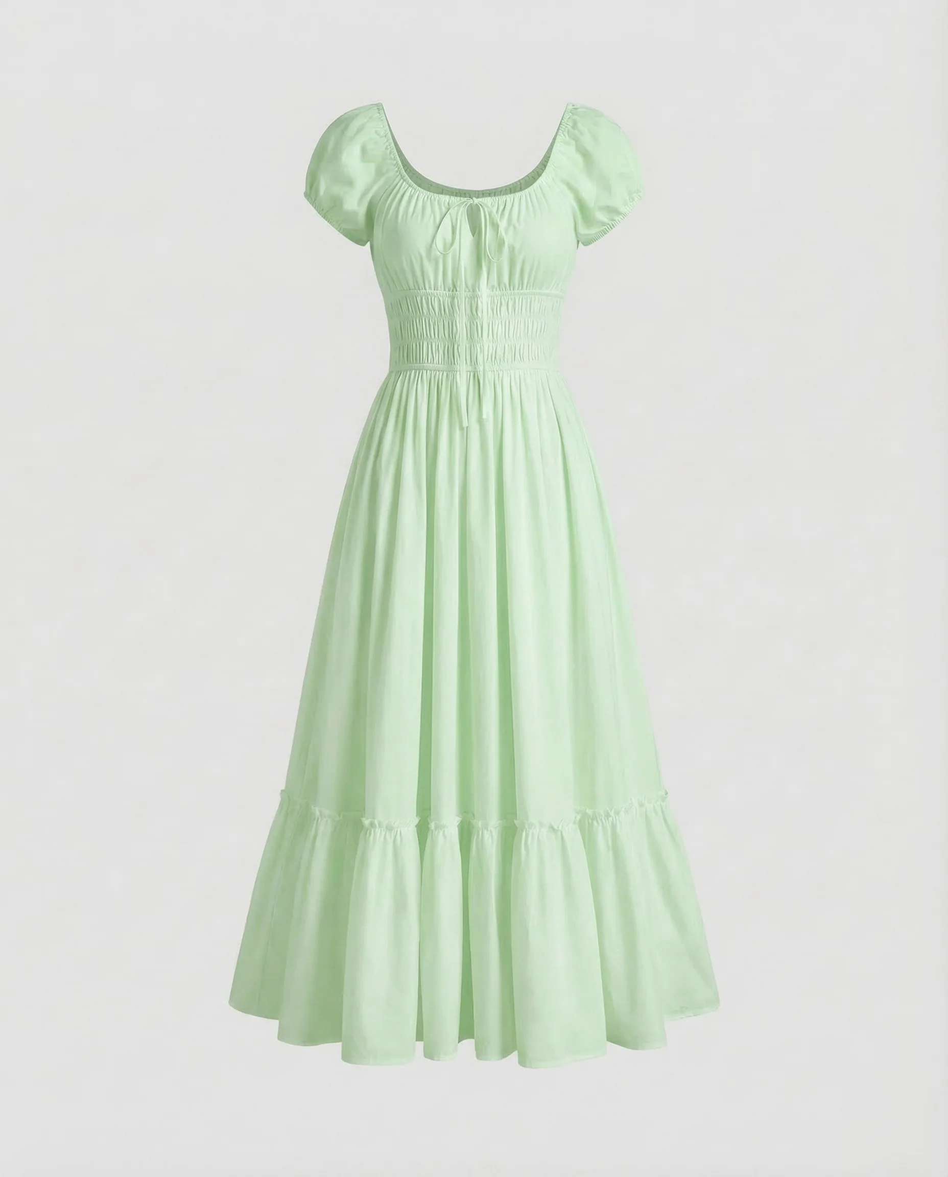 Damen Boho Maxikleid Volant - Image 8