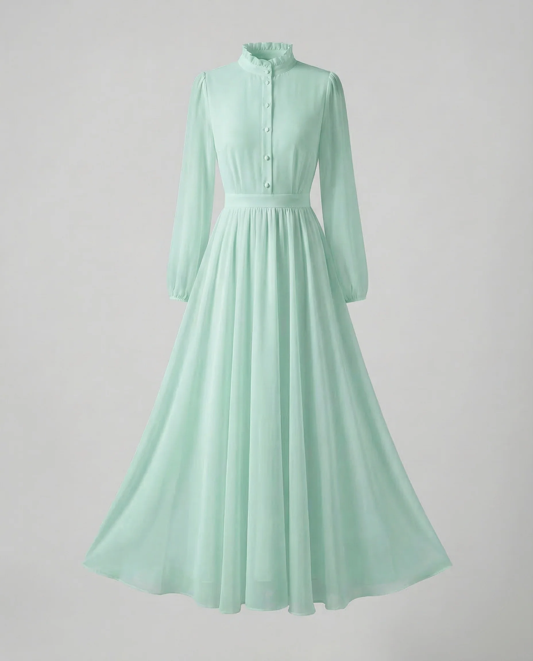 Damen Chiffon Maxikleid Rüschen - Image 10