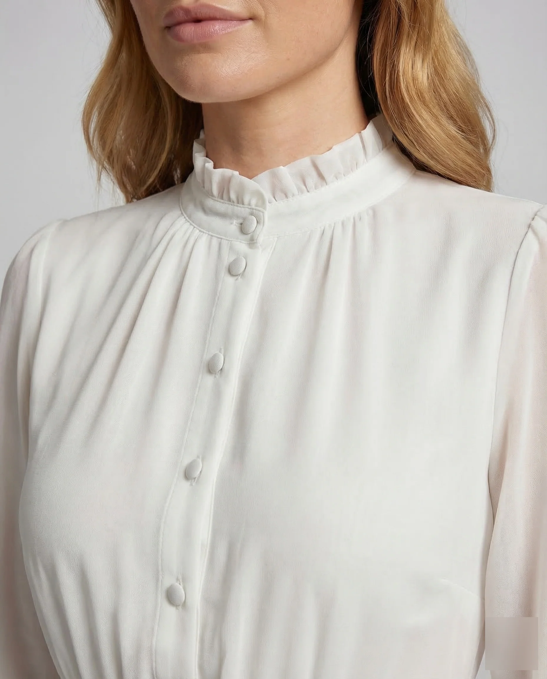 Damen Chiffon Maxikleid Rüschen - Image 3