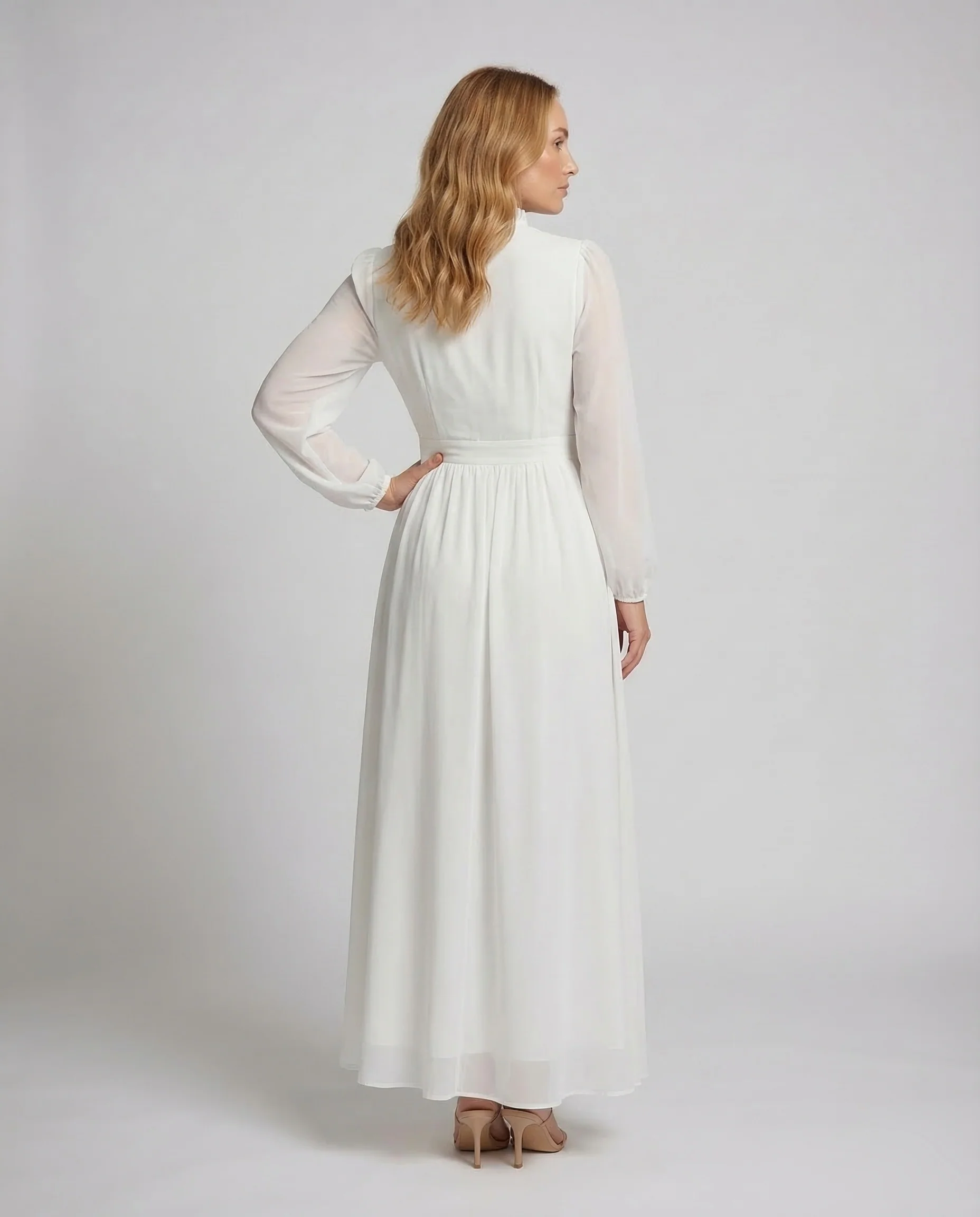 Damen Chiffon Maxikleid Rüschen - Image 4