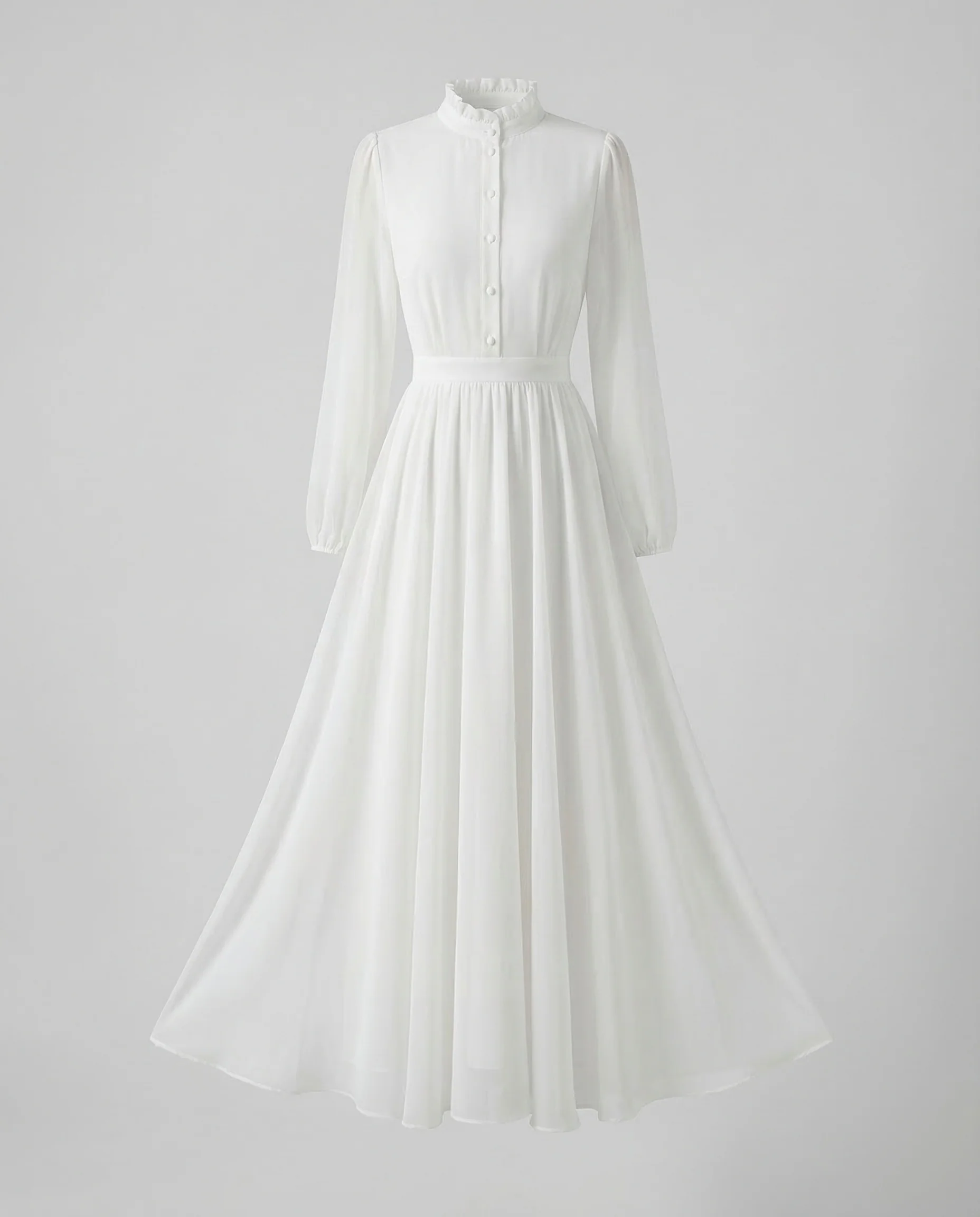 Damen Chiffon Maxikleid Rüschen - Image 5
