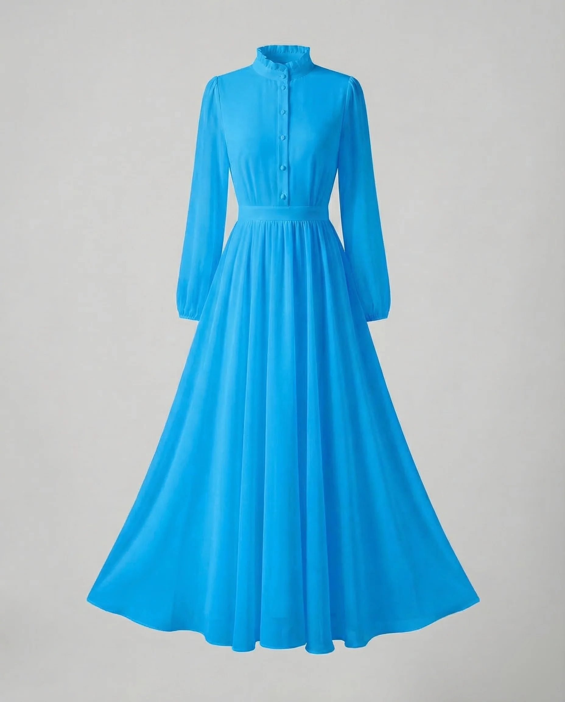 Damen Chiffon Maxikleid Rüschen - Image 7