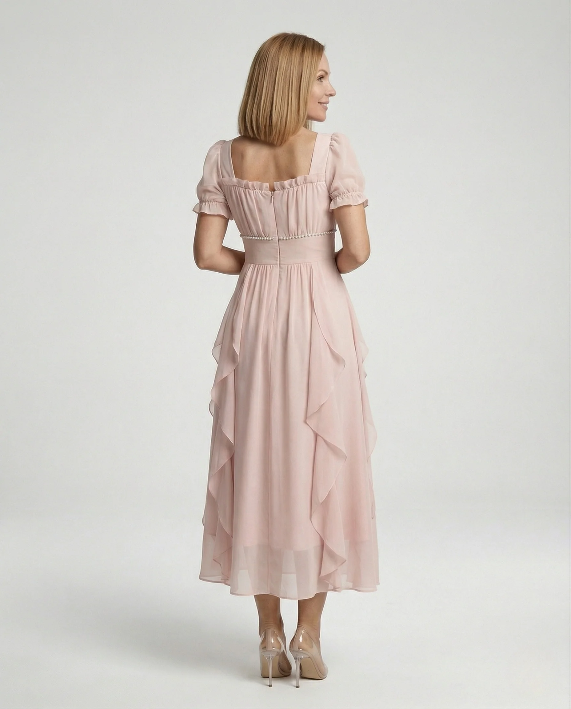 Chiffonkleid Mit Puffärmeln Empire Damen - Image 2