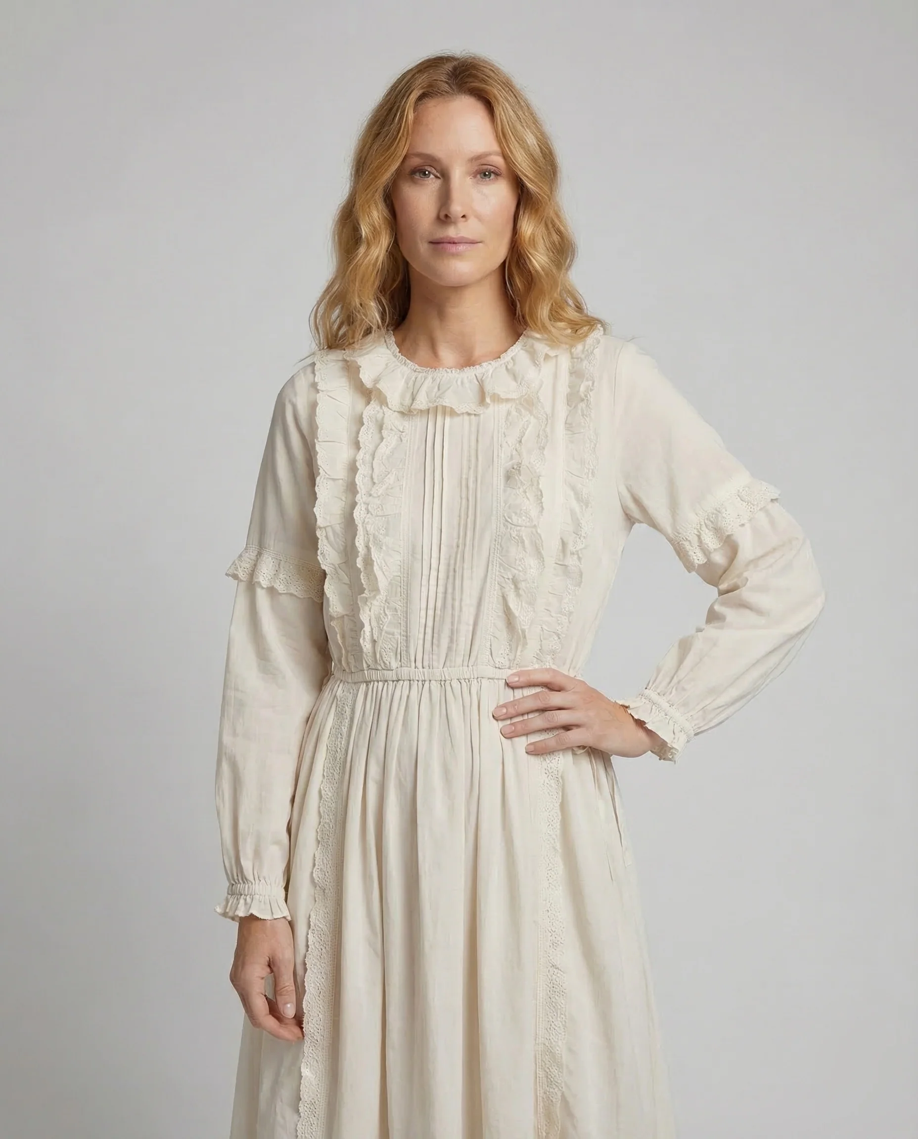 Damen Landhauskleid Romantisch Spitze - Image 2