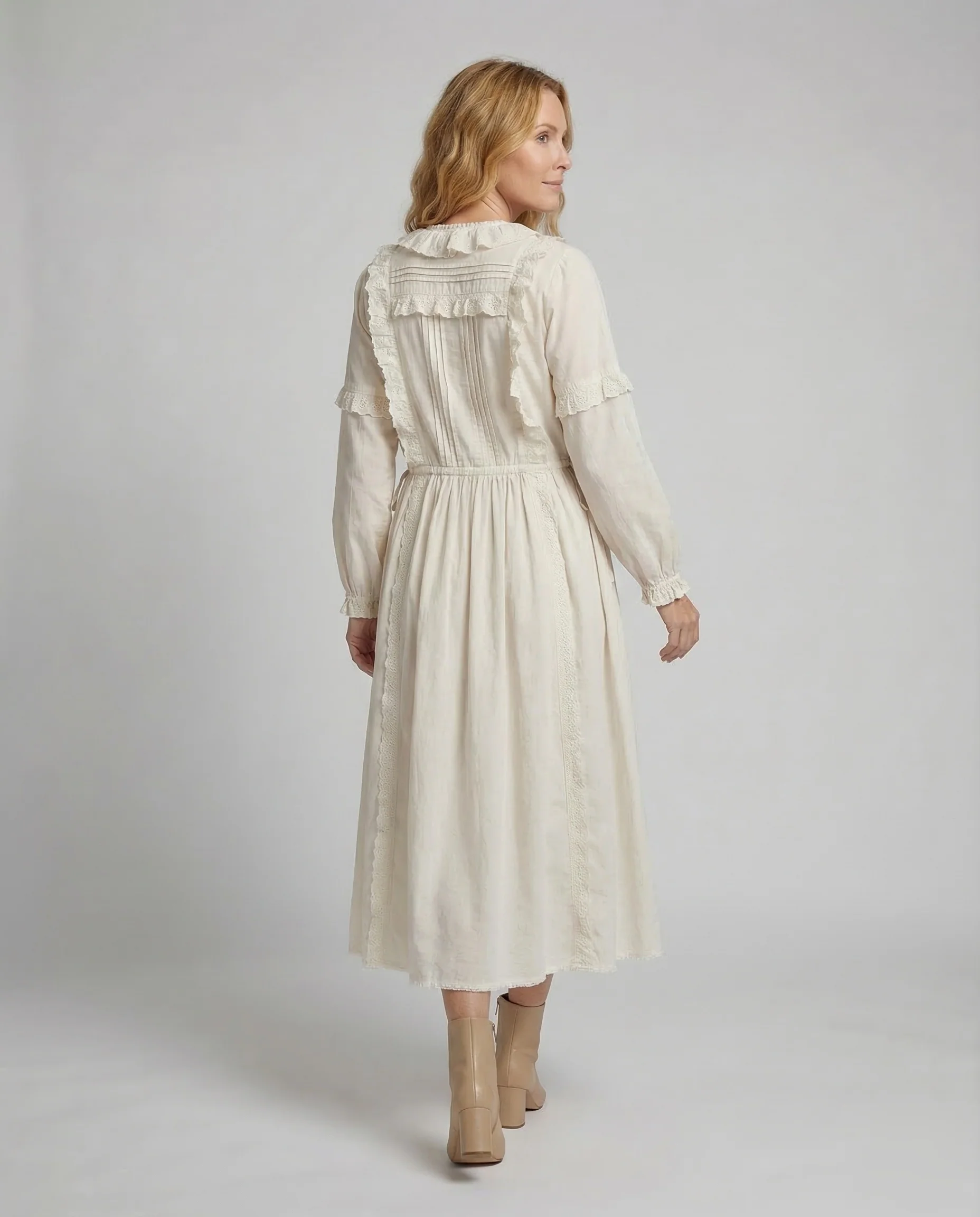 Damen Landhauskleid Romantisch Spitze - Image 4