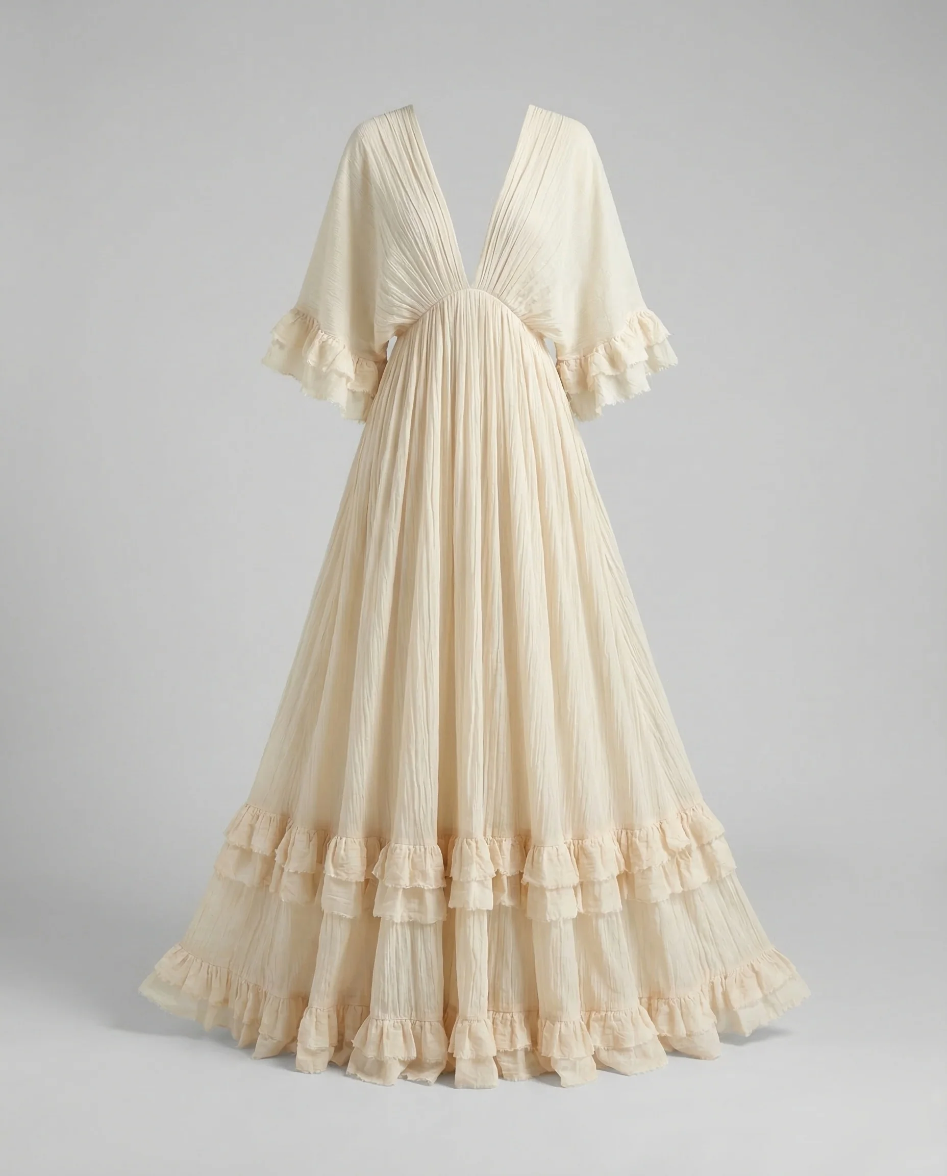 Damen Maxikleid Romantisch Volant - Image 5