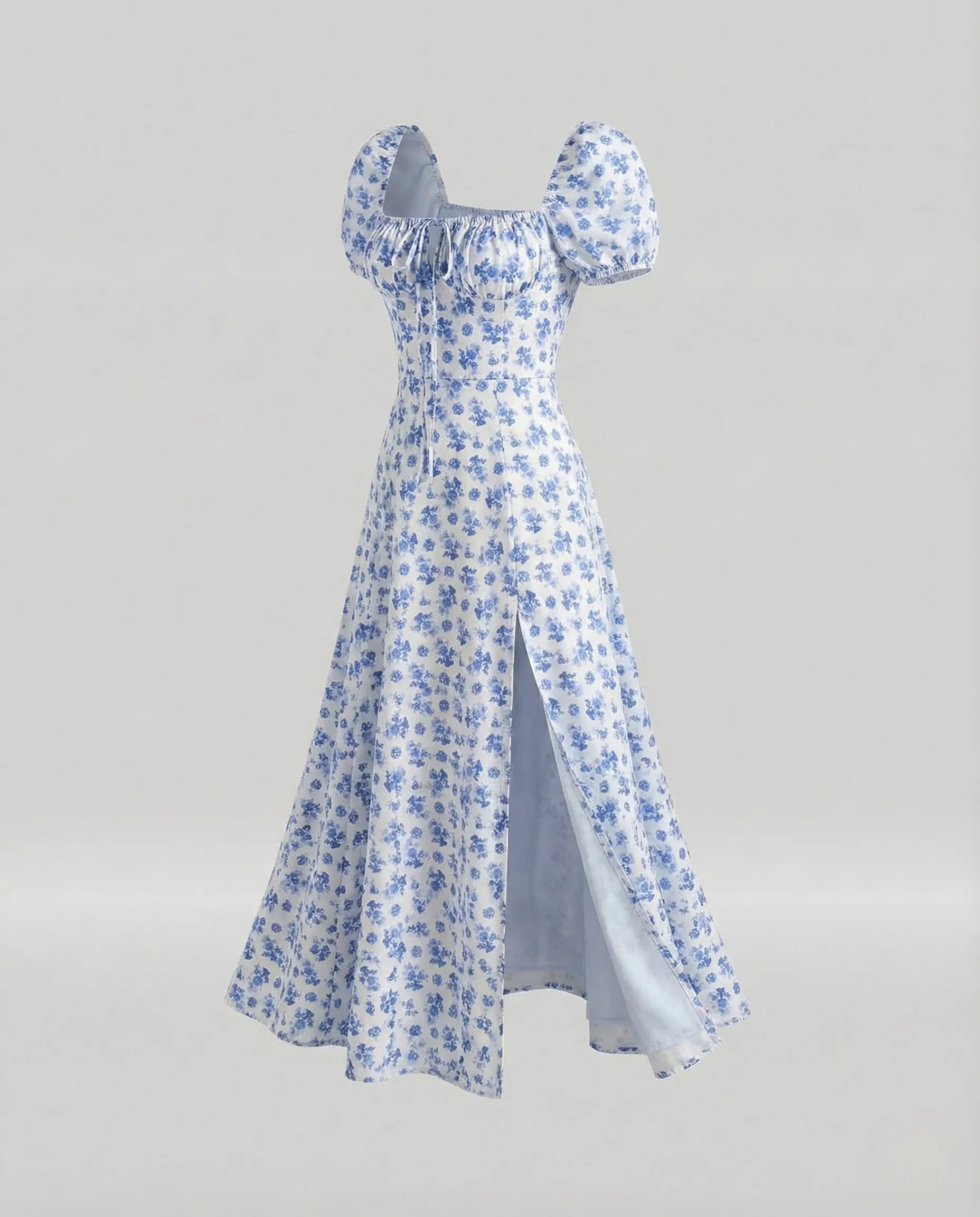 Damen Maxikleid Herz Ausschnitt Schlitz - Image 11