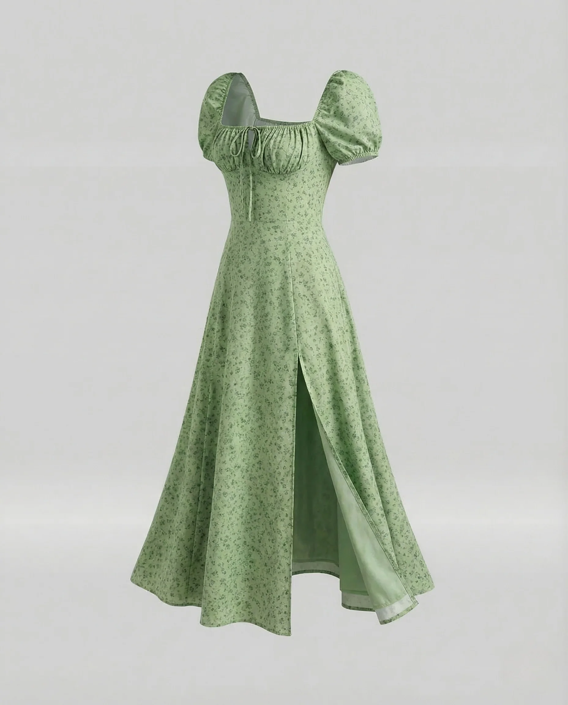 Damen Maxikleid Herz Ausschnitt Schlitz - Image 12
