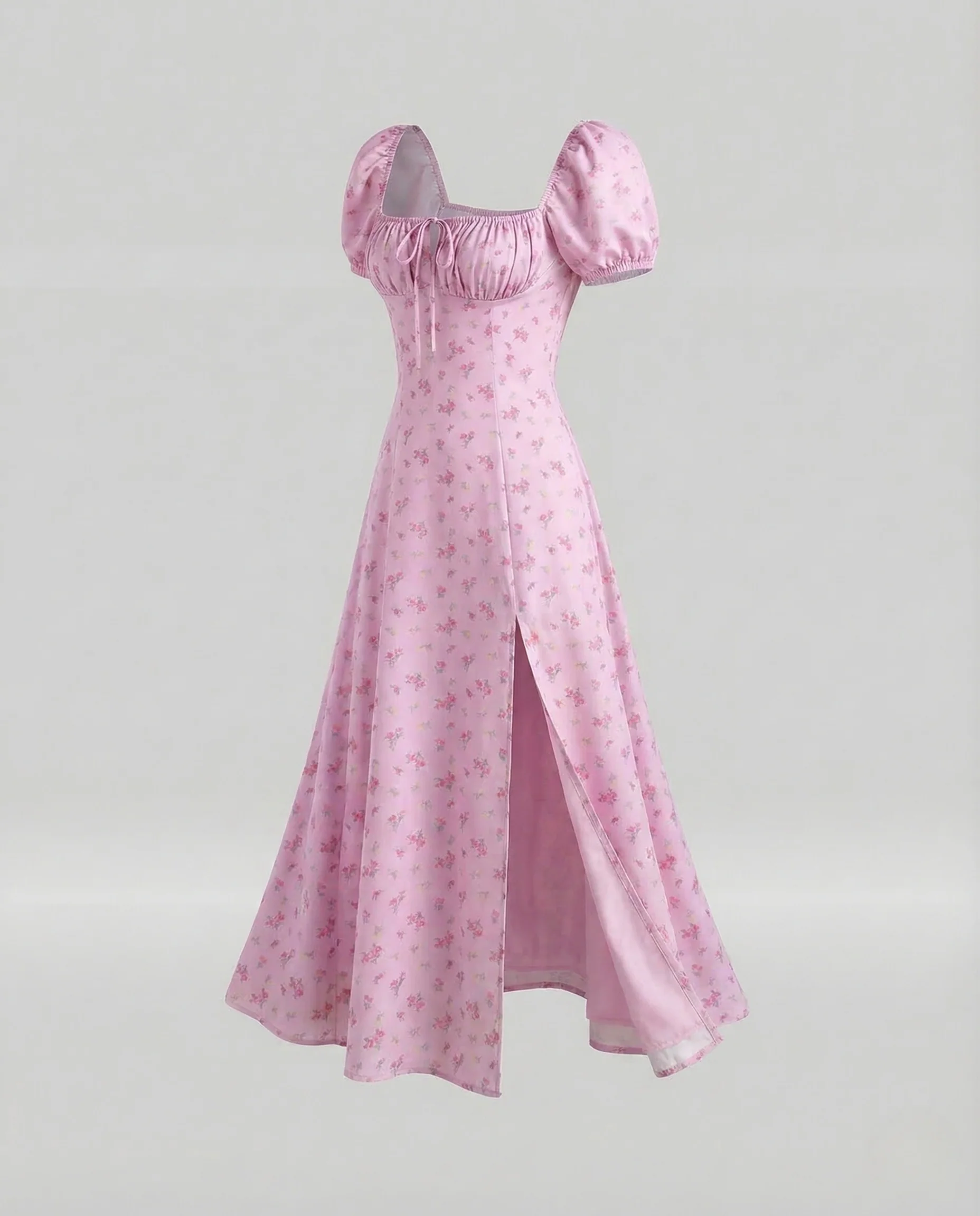 Damen Maxikleid Herz Ausschnitt Schlitz - Image 7
