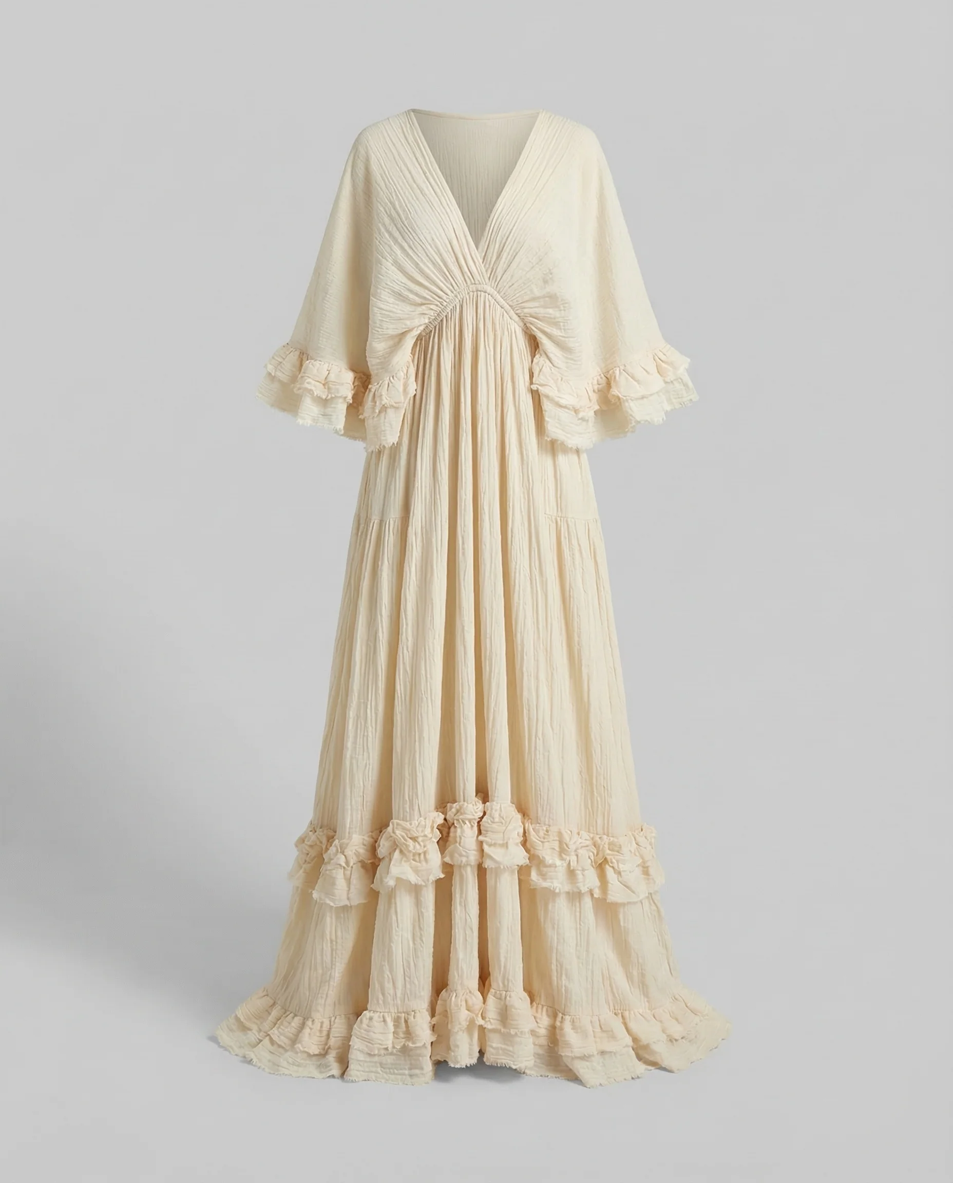 Damen Maxikleid Empire Volant - Image 5