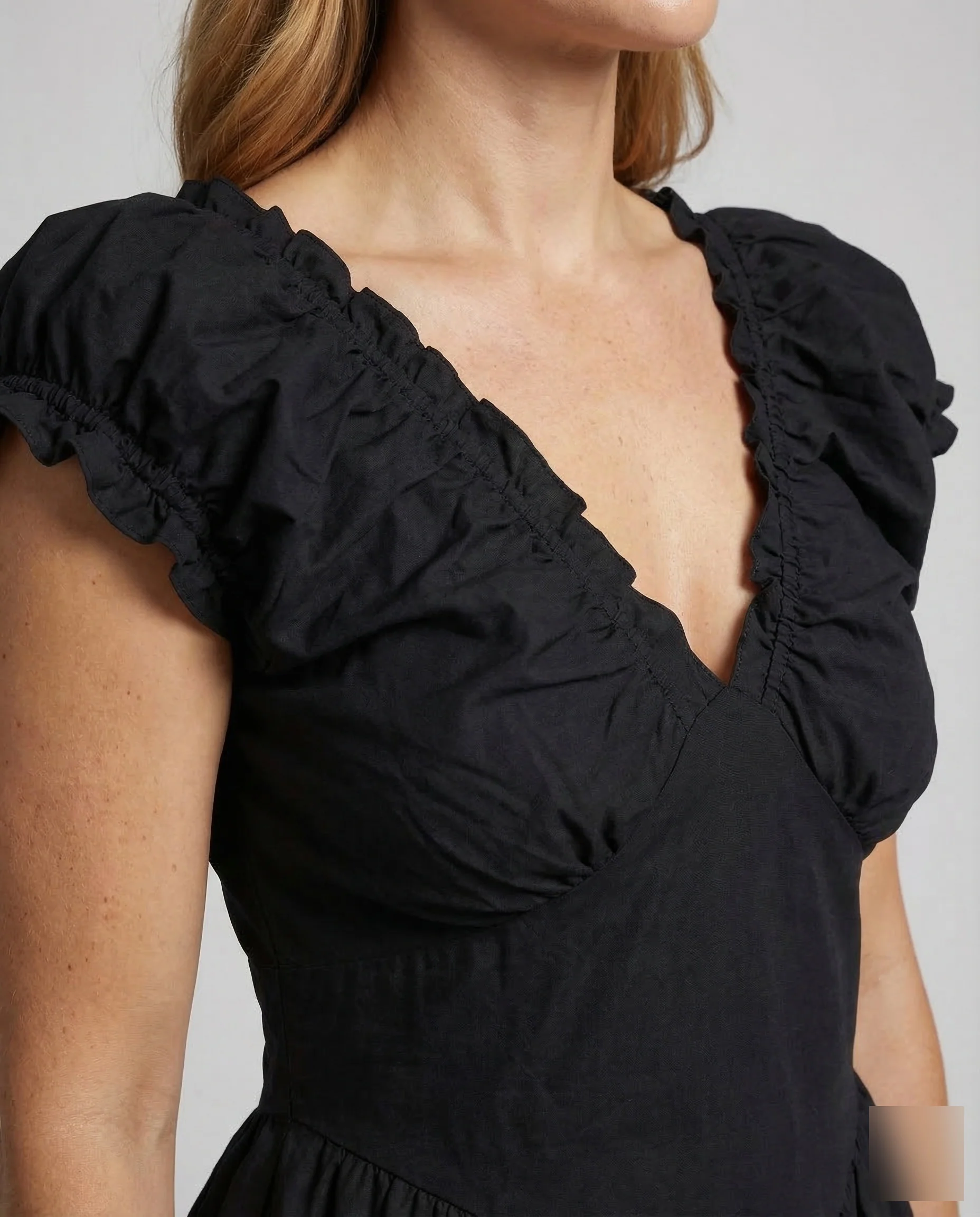 Damen Midikleid Rüschen Romantisch - Image 3