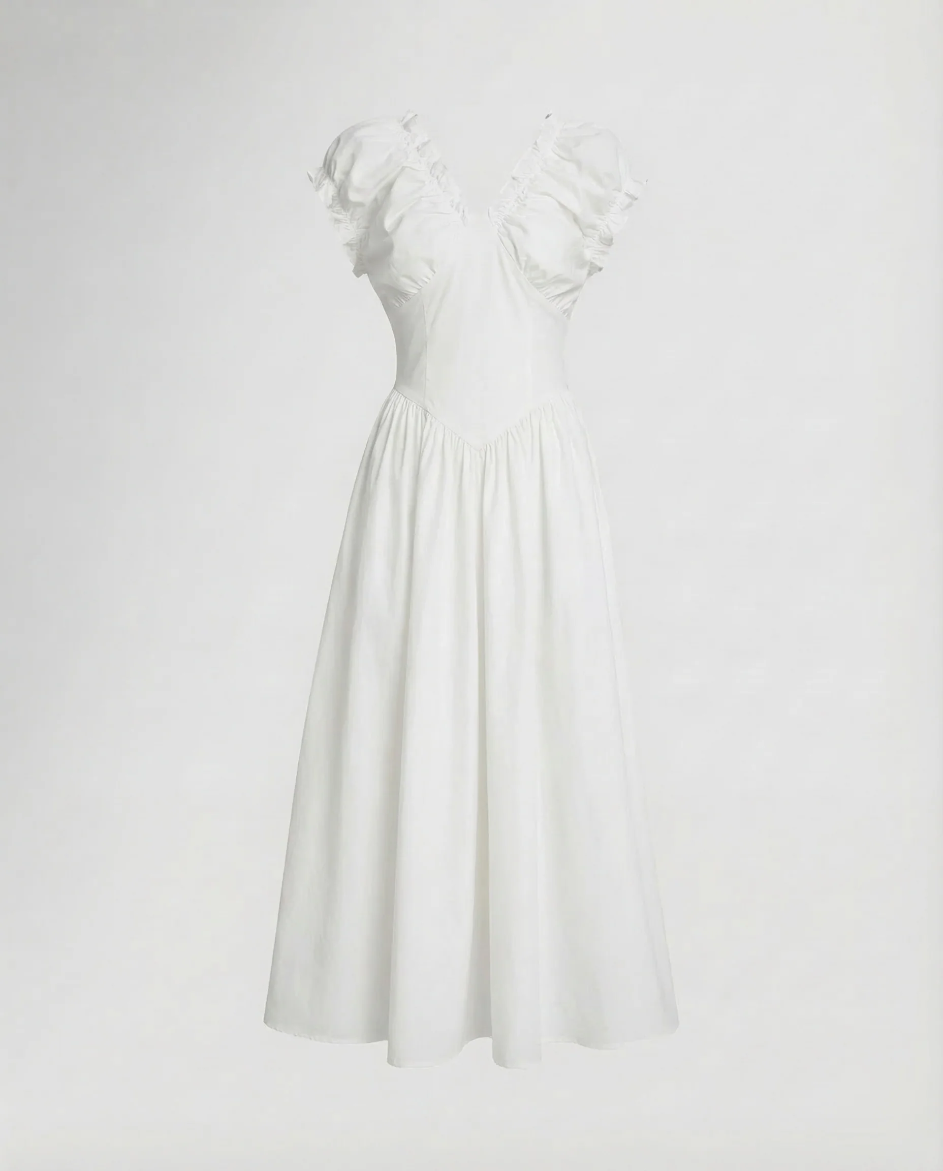 Damen Midikleid Rüschen Romantisch - Image 5