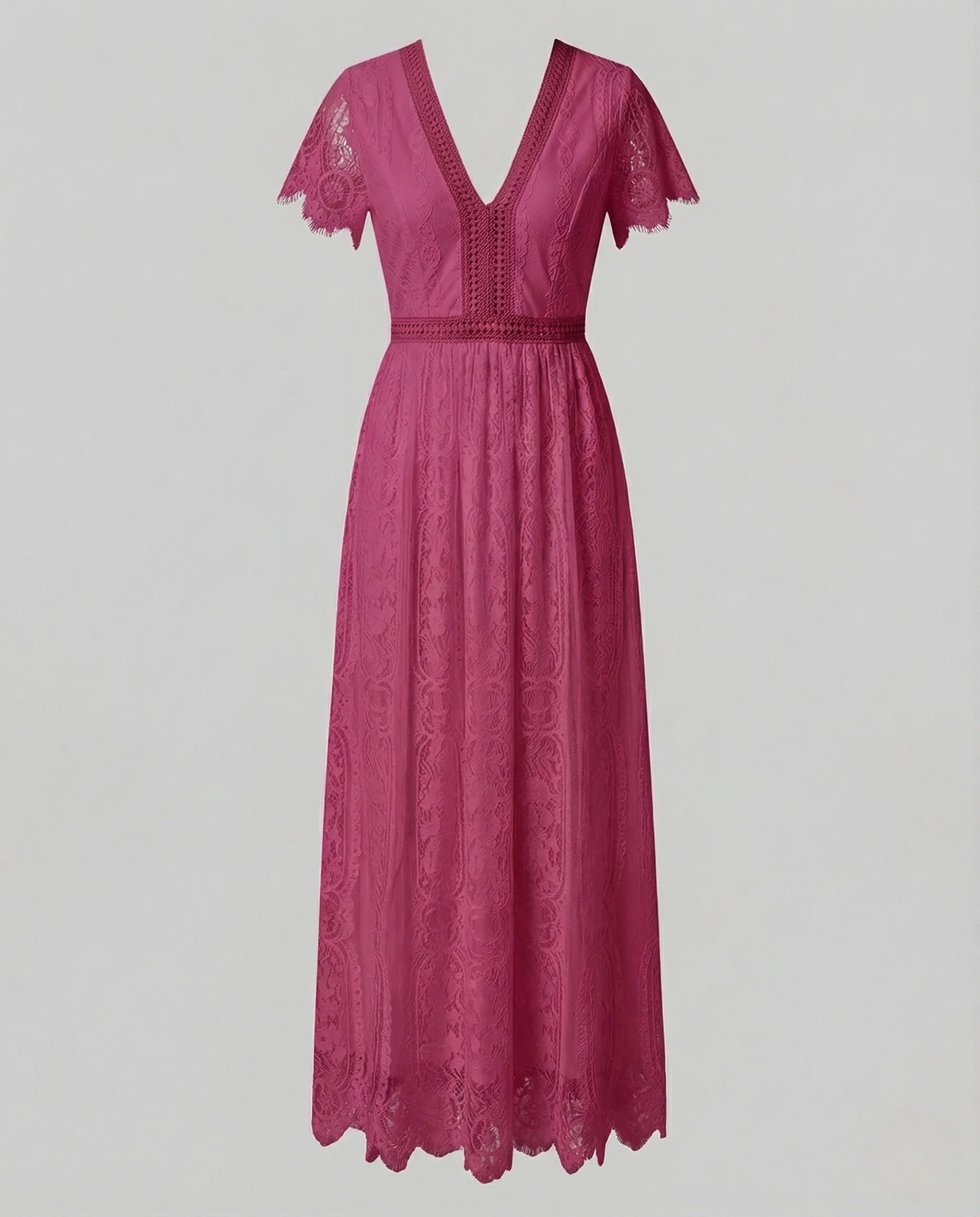 Damen Spitzen Maxikleid mit Flügelärmeln - Image 10