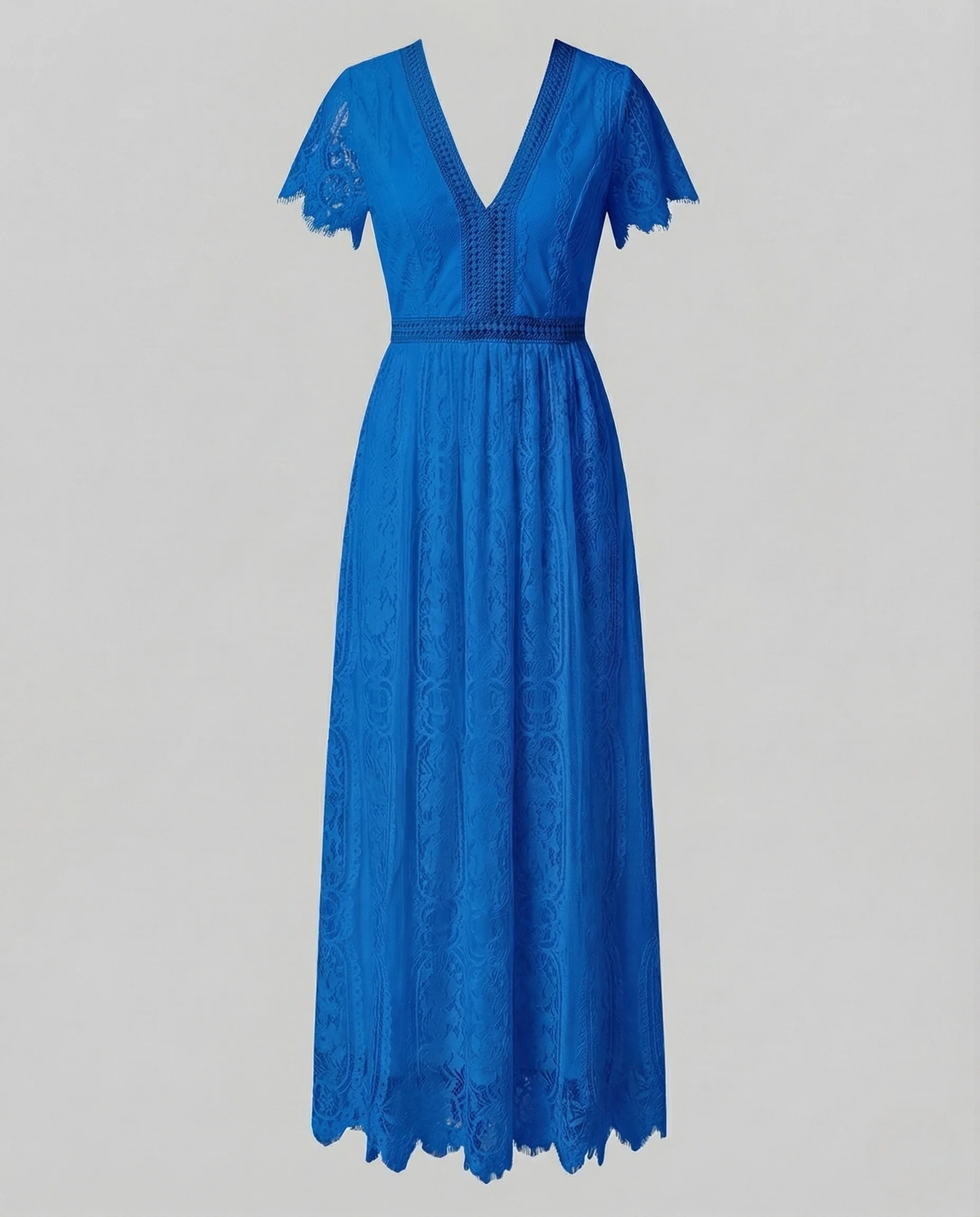 Damen Spitzen Maxikleid mit Flügelärmeln - Image 6