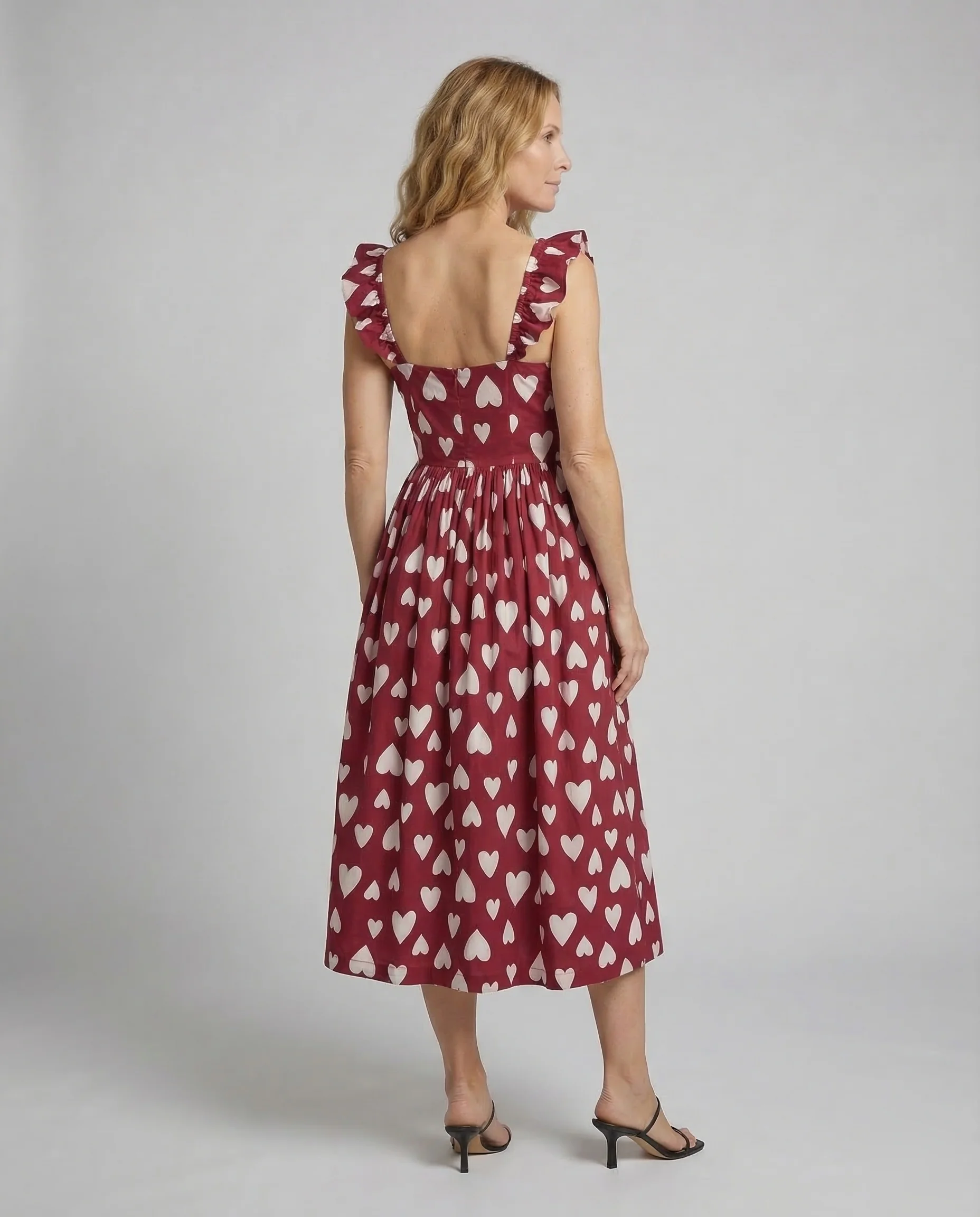 Damen Vintage Swingkleid Herzprint - Image 4