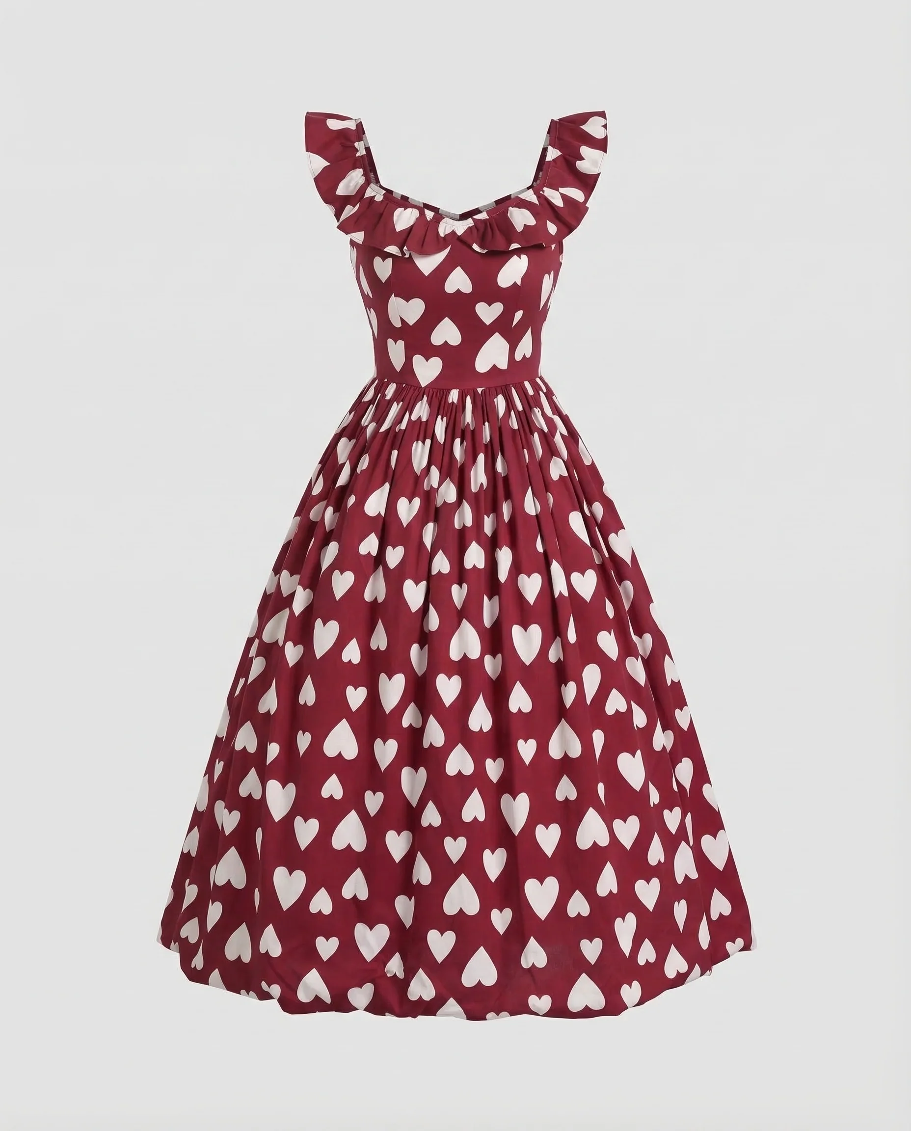Damen Vintage Swingkleid Herzprint - Image 5