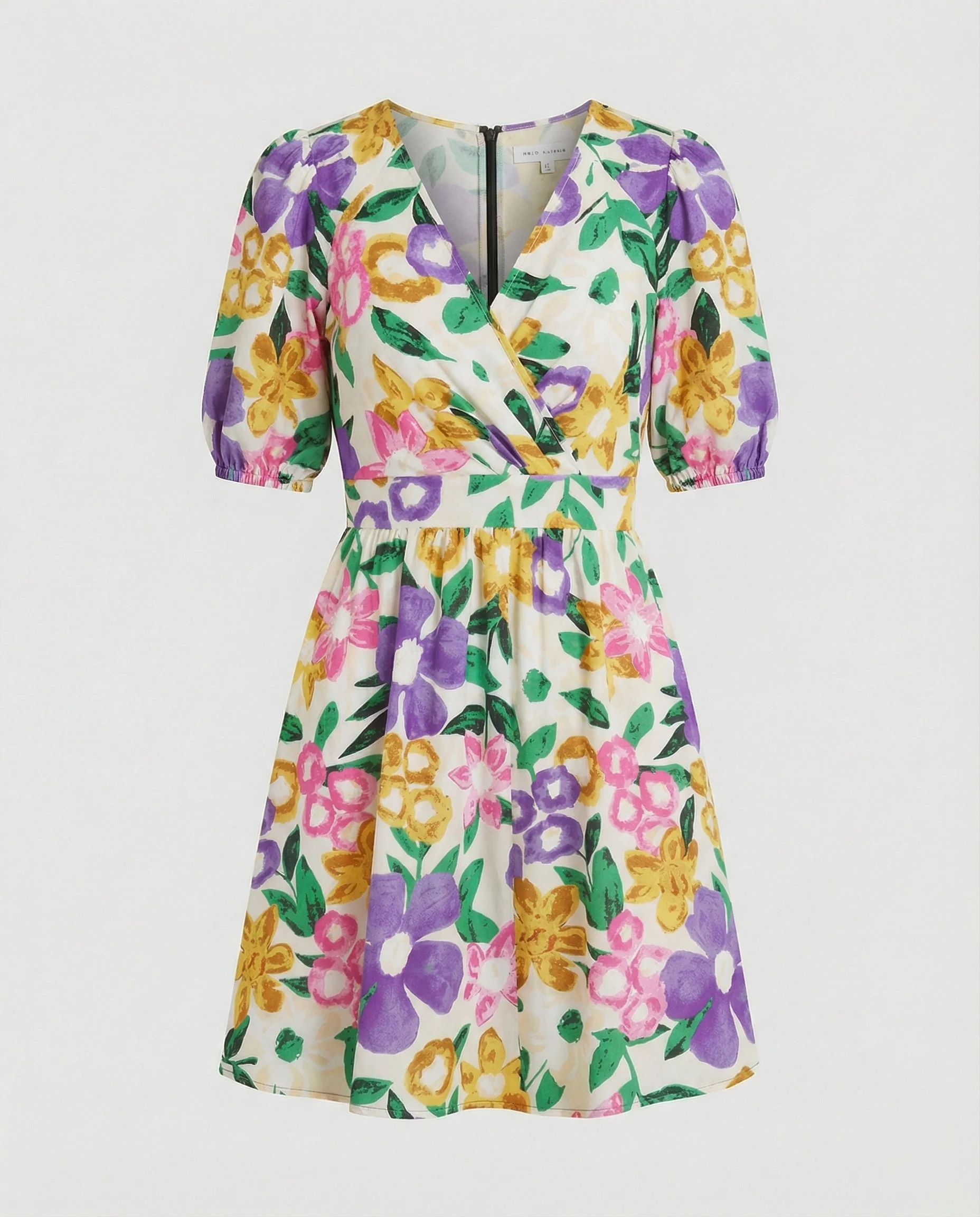 Damen Minikleid floral Wickeloptik - Image 8