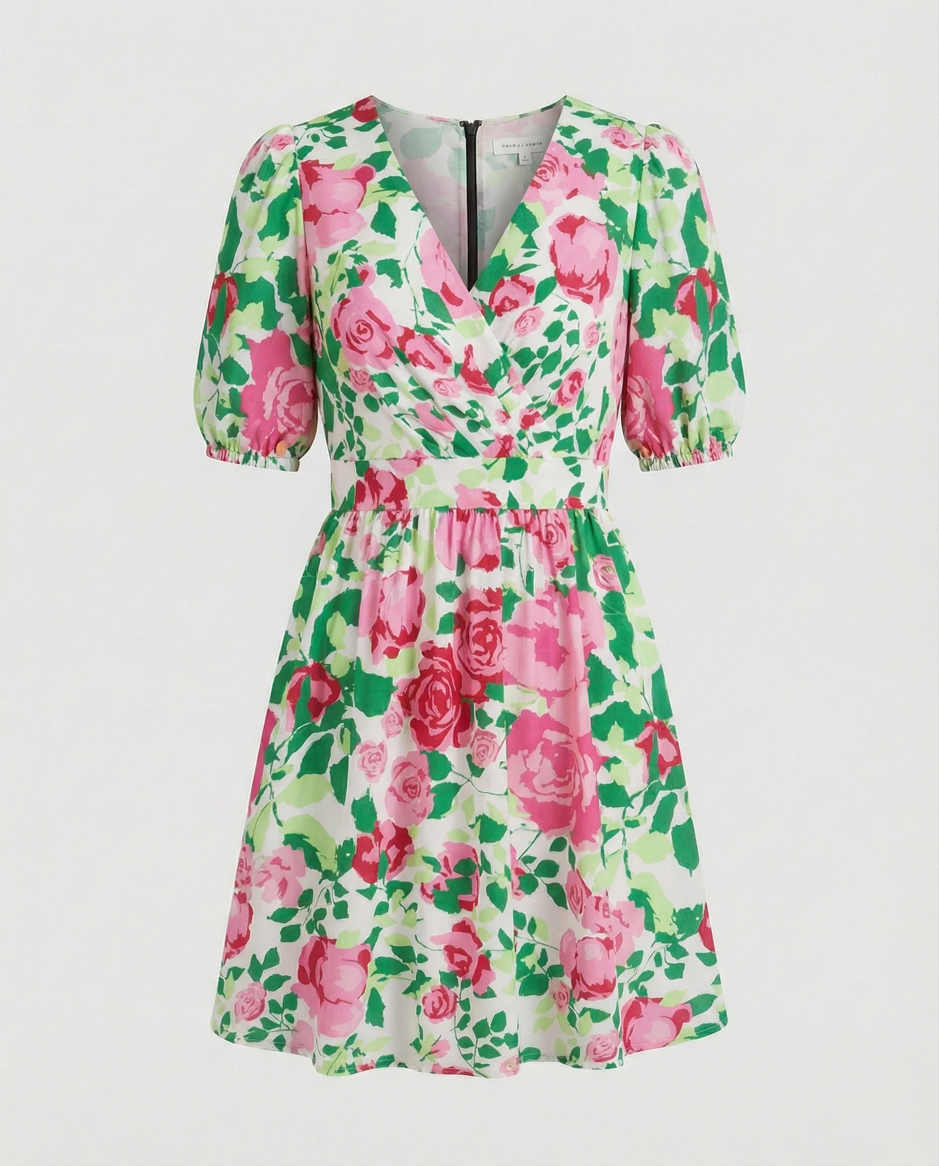 Damen Minikleid floral Wickeloptik - Image 9