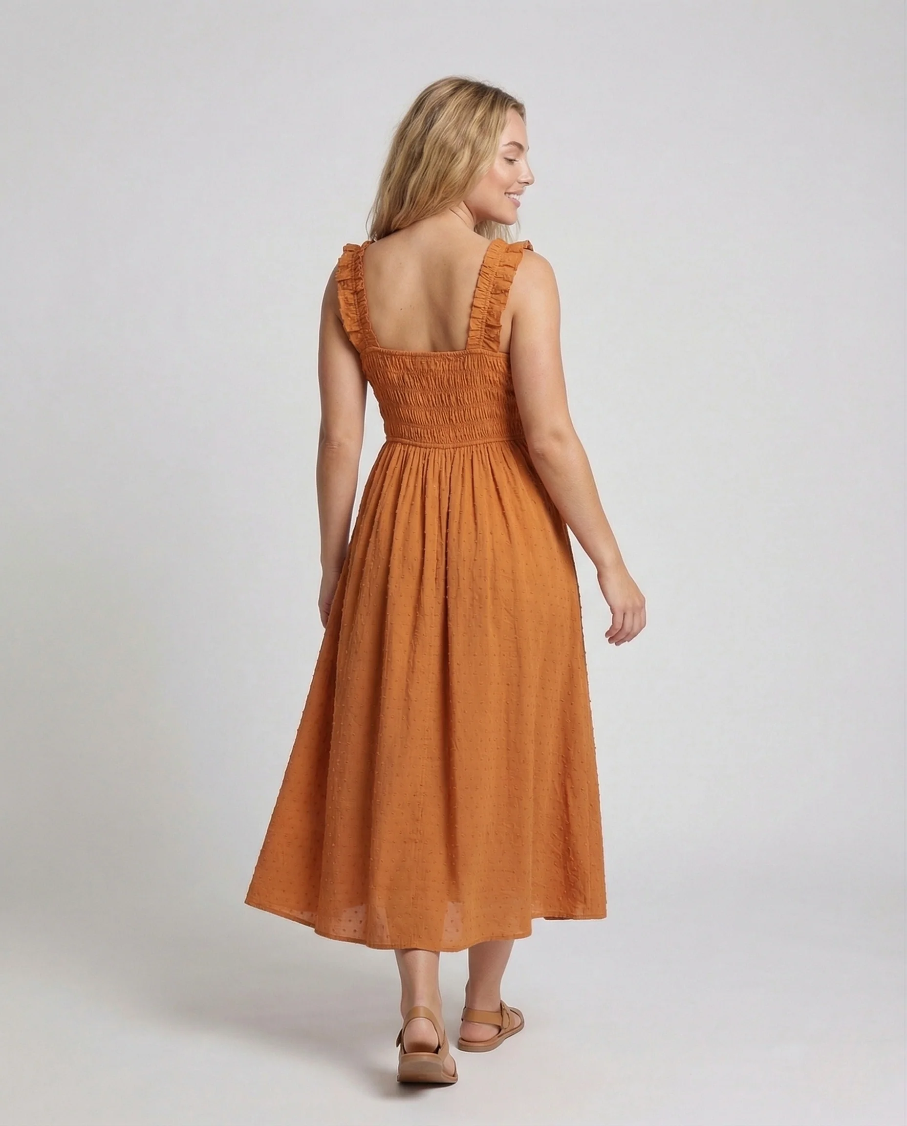 Damen Rüschen Maxikleid mit Tellerrock - Image 2