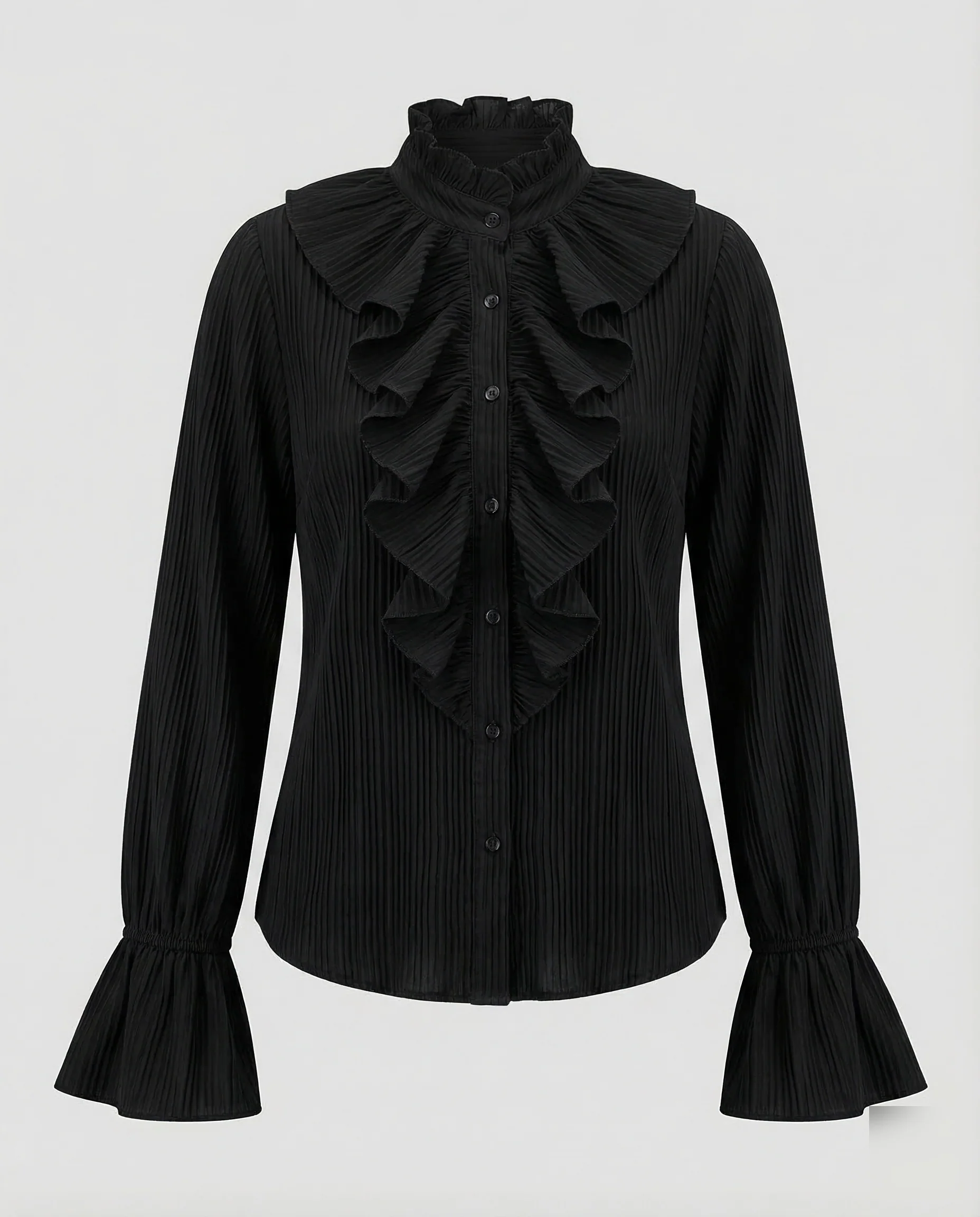 Damen Rüschenbluse Denim Look - Image 7