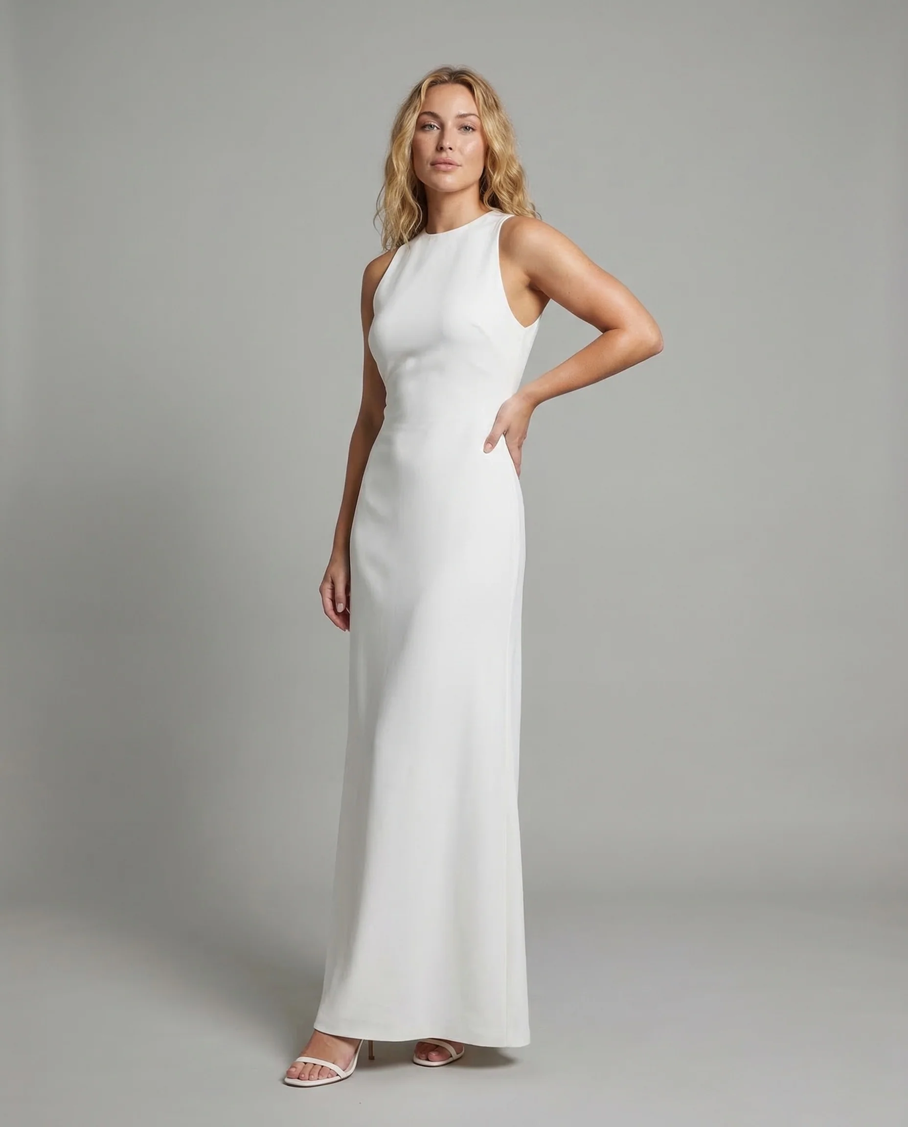 Damen Abendkleid Säule Ärmellos Rundhals