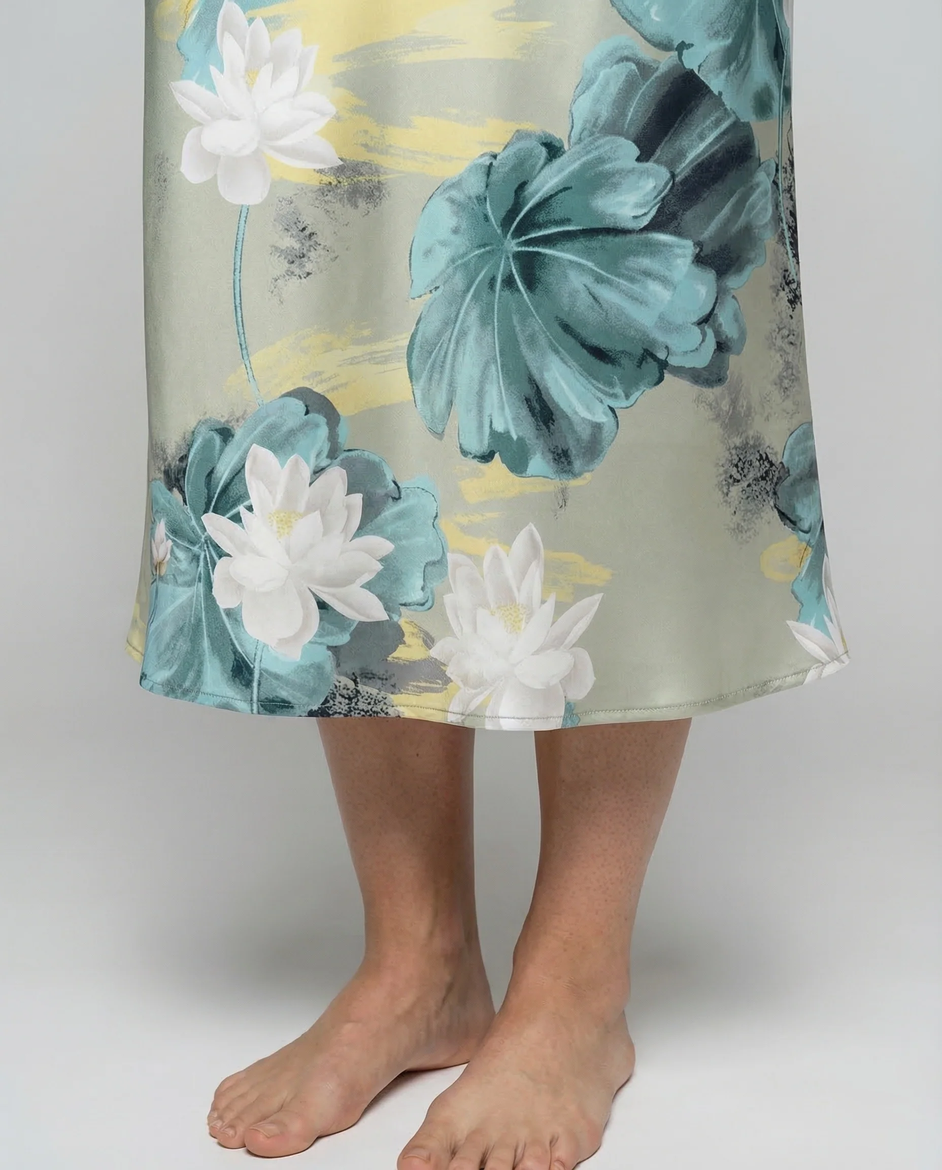 Midirock Damen Satin Floral - Image 3
