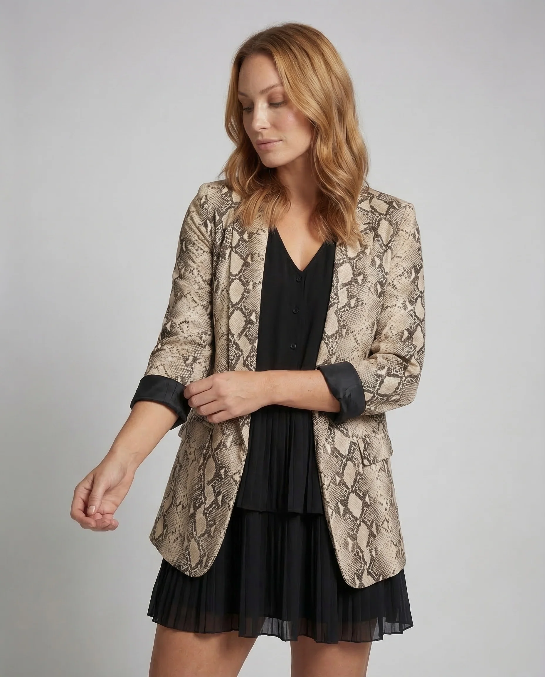 Damen Longblazer Schlangenprint - Image 2