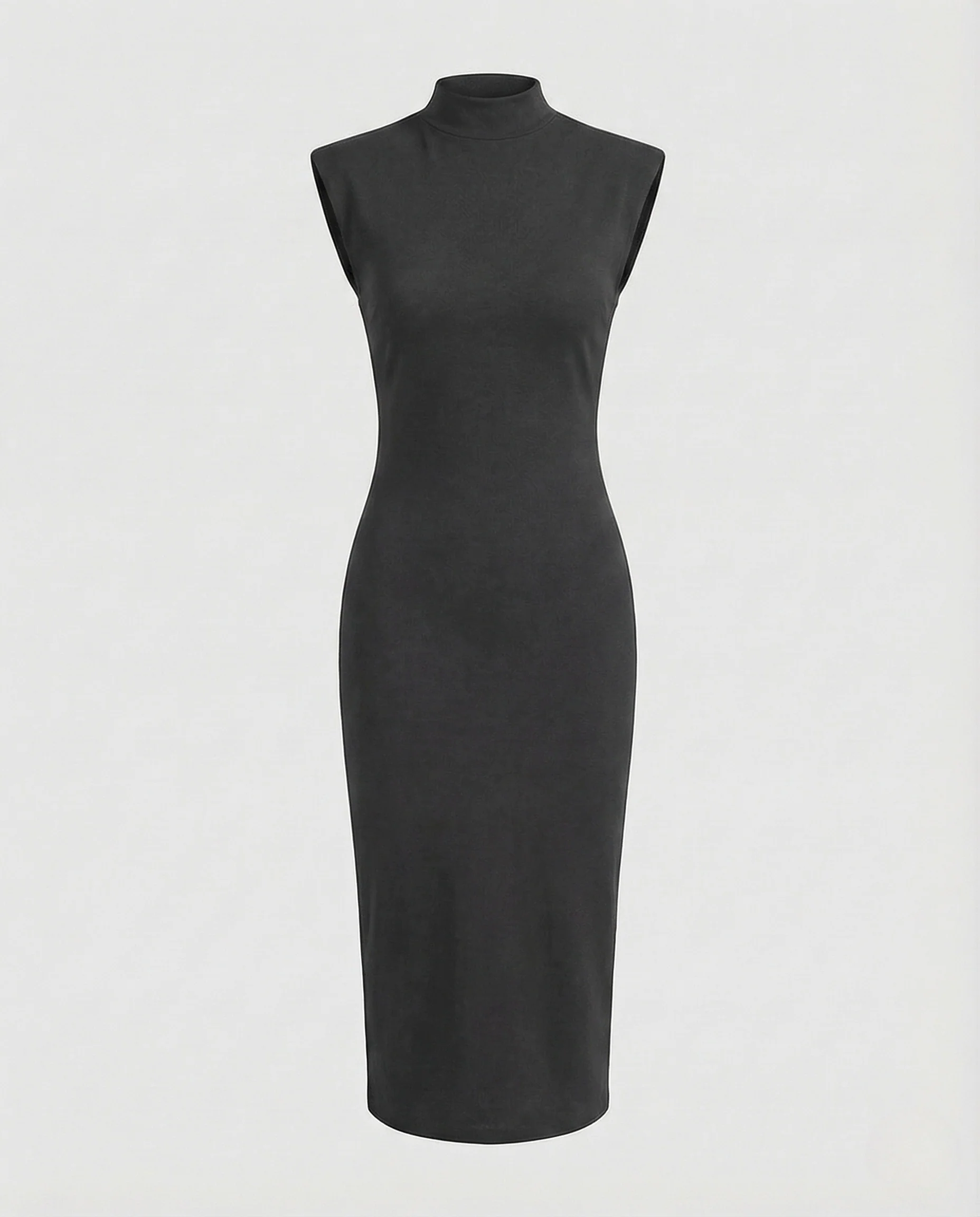 Damen Jerseykleid Stehkragen Raffung - Image 4