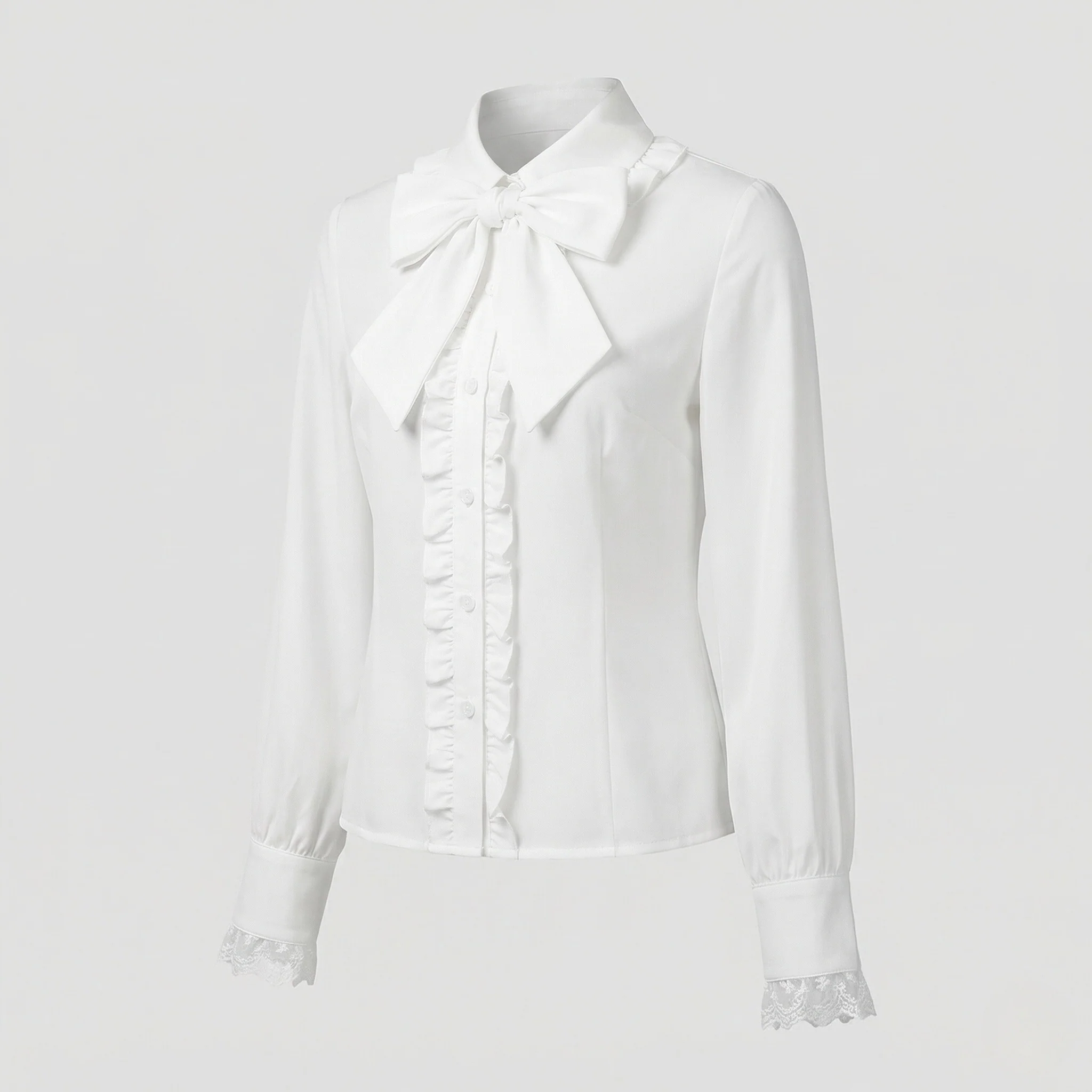 Damen Schluppenbluse mit Spitze - Image 5