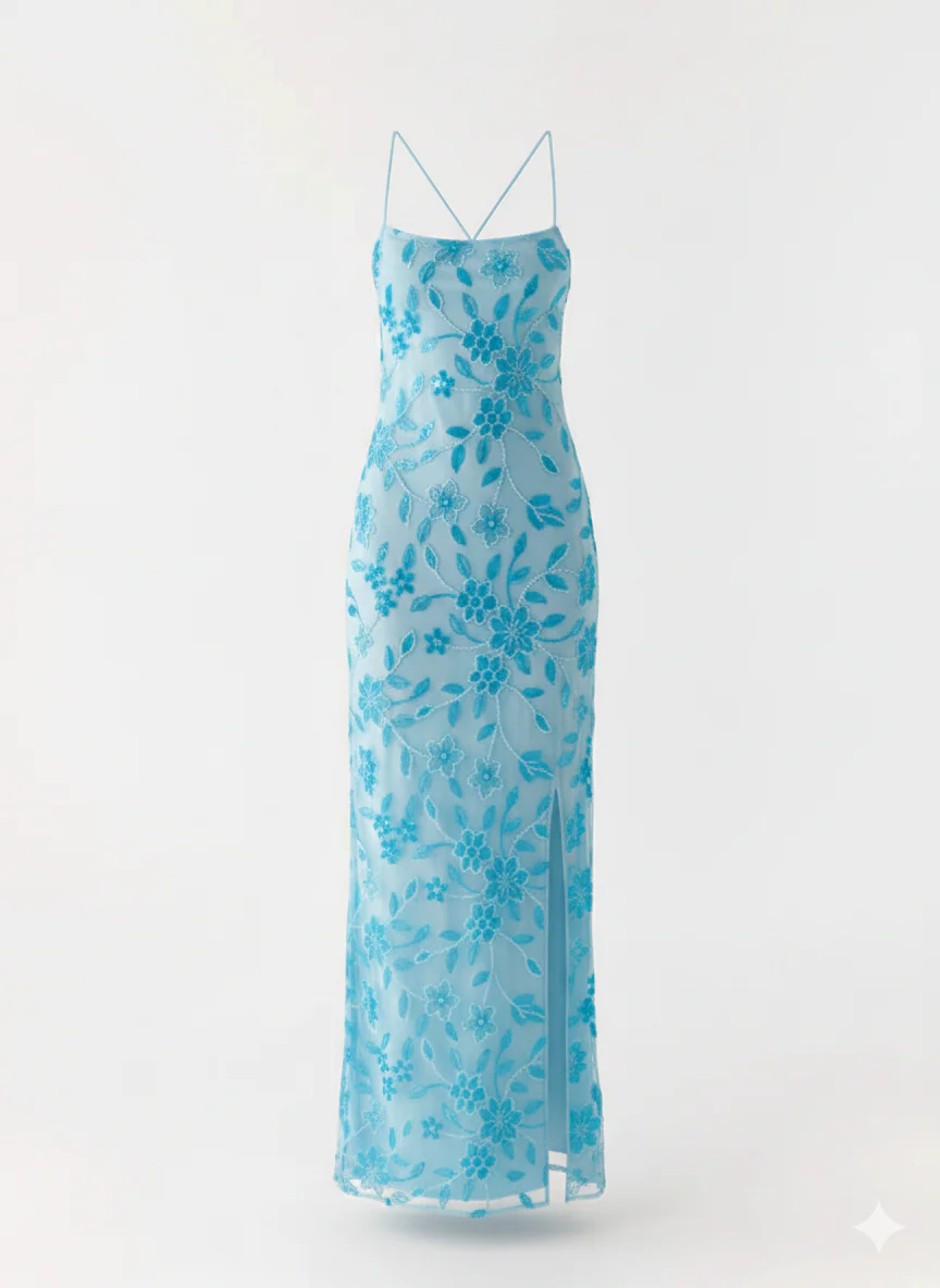 Damen Abendkleid elegant Spaghettiträger - Image 5