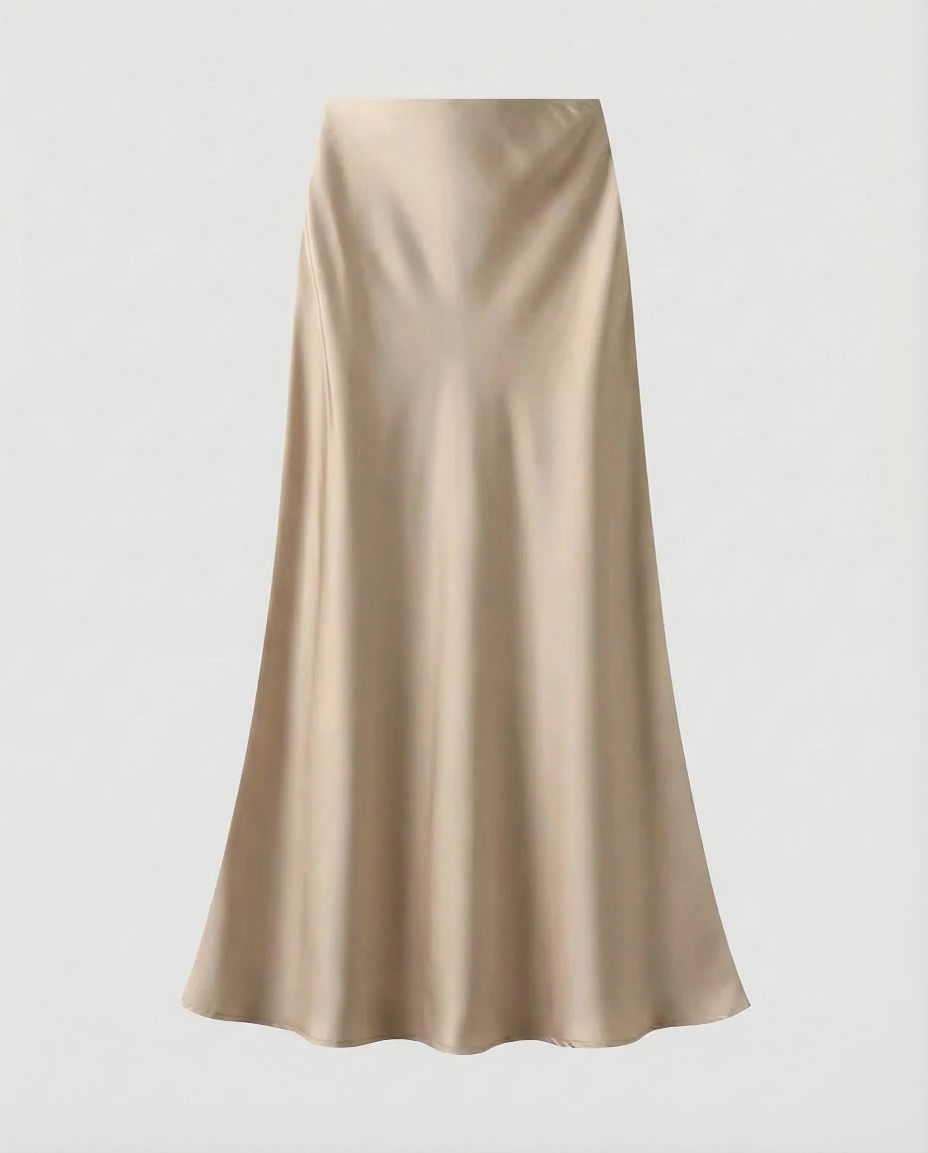 Damen Satin Maxirock Schrägschnitt - Image 12