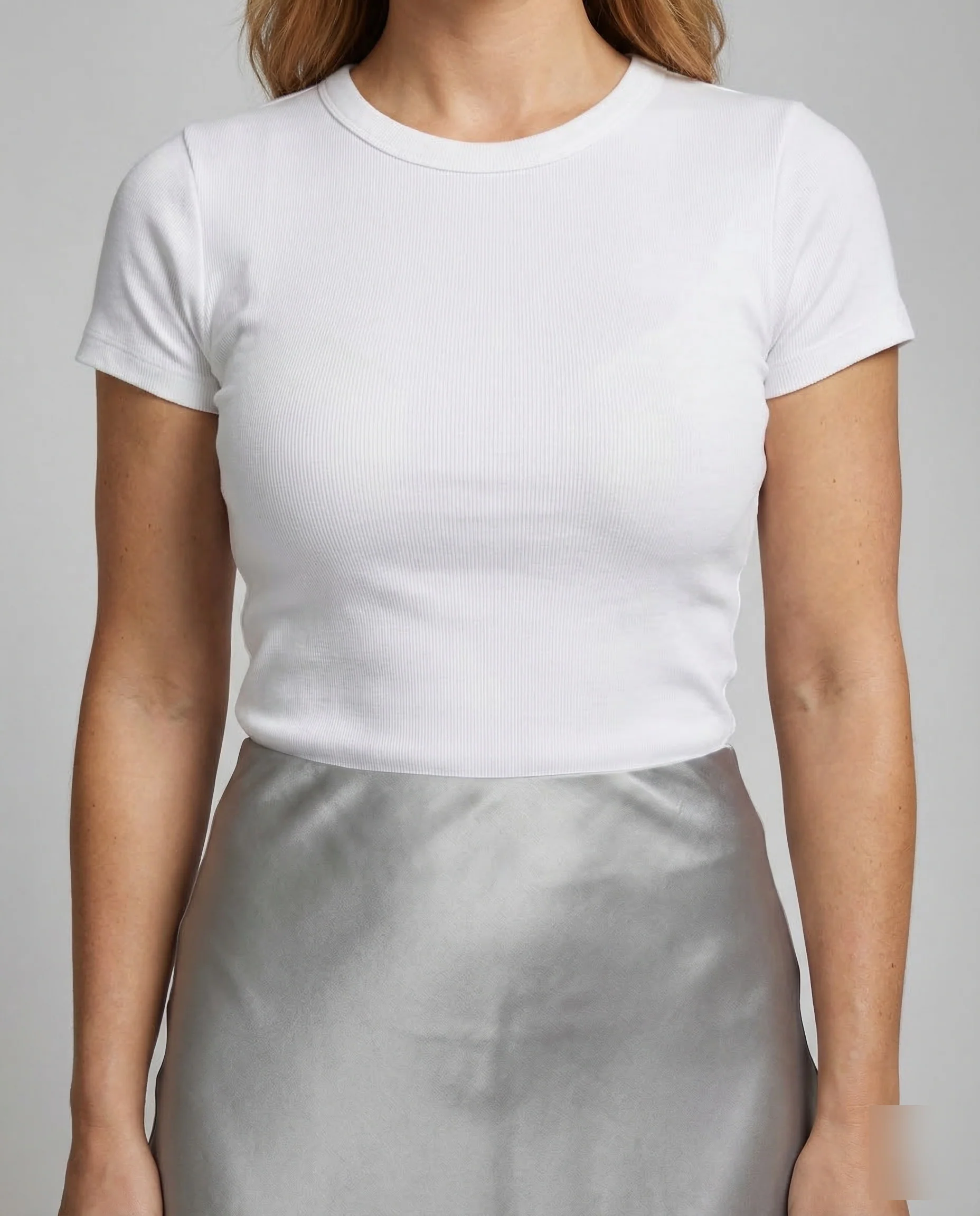 Damen Satin Maxirock Schrägschnitt - Image 3