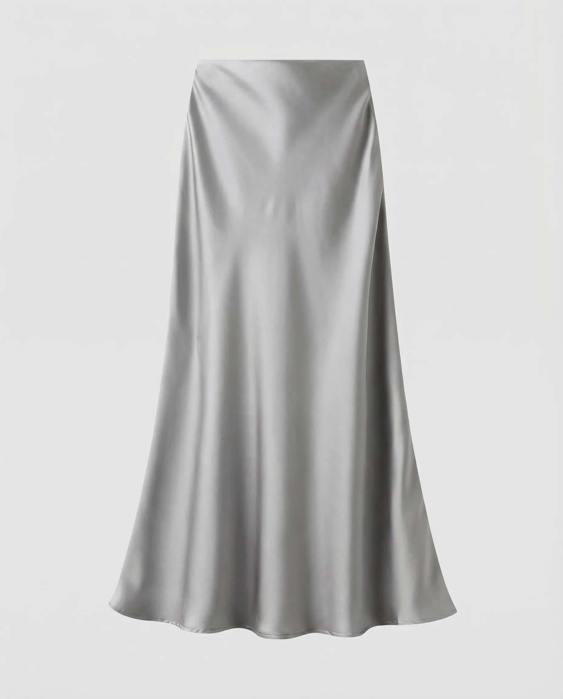 Damen Satin Maxirock Schrägschnitt - Image 5