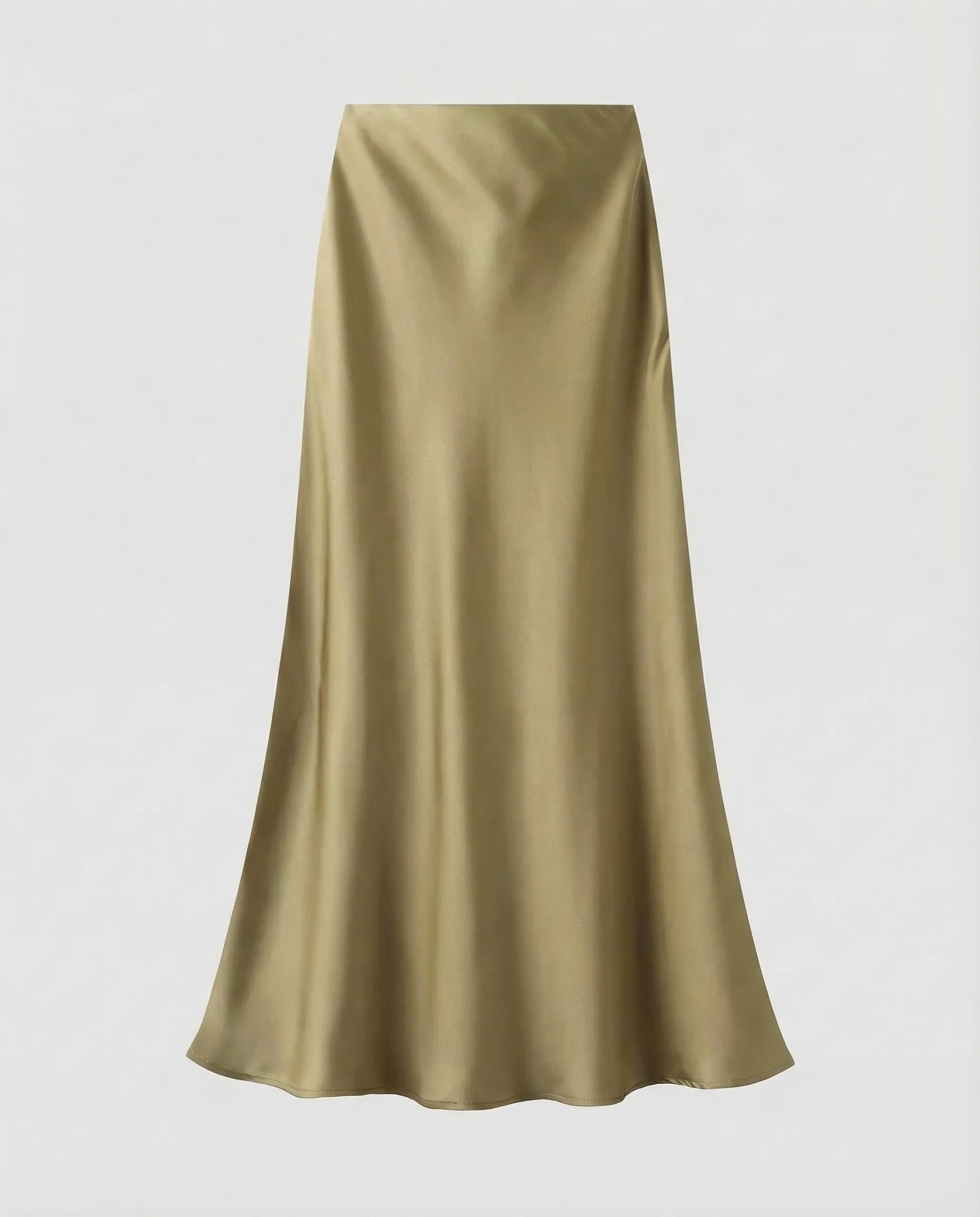 Damen Satin Maxirock Schrägschnitt - Image 9