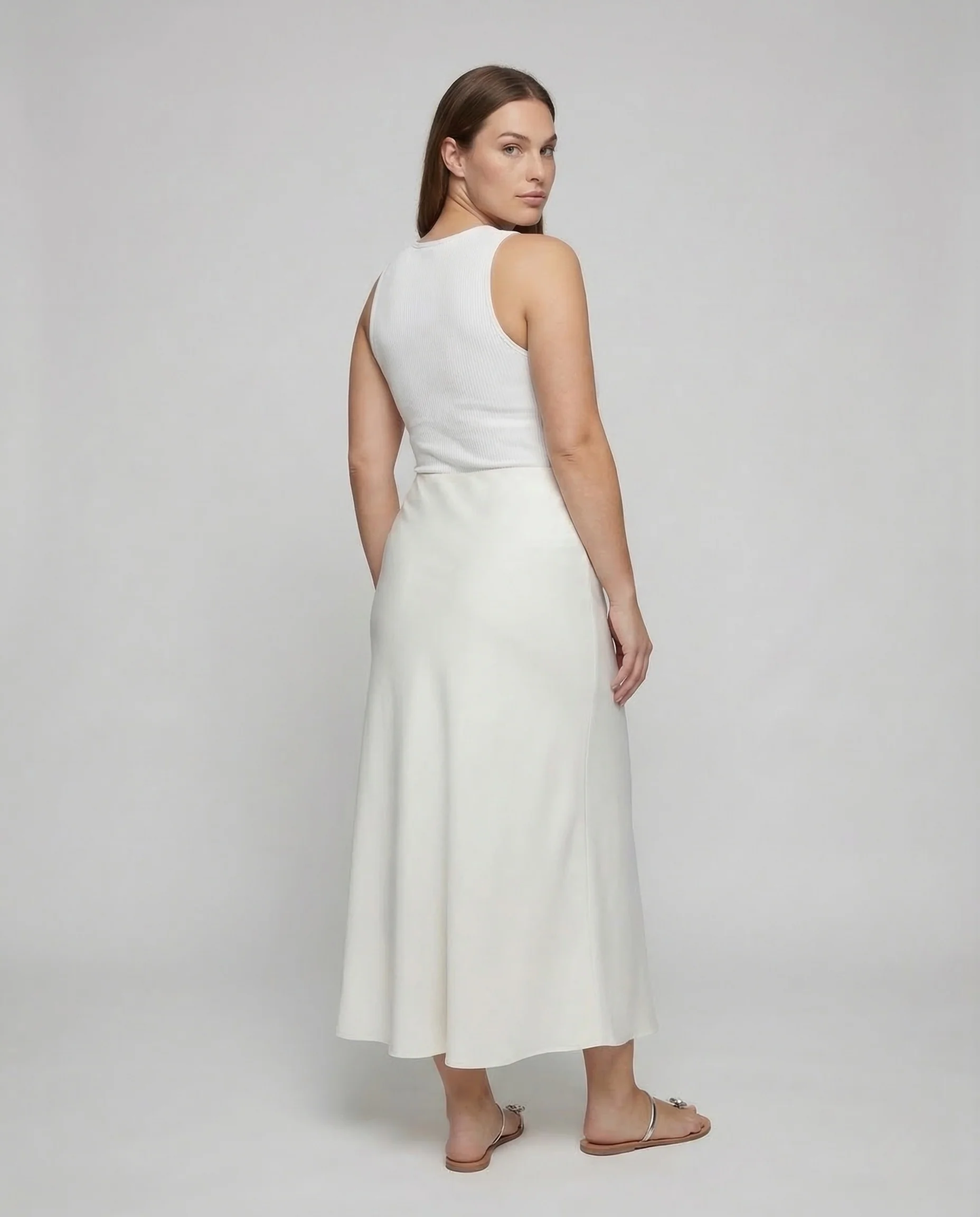 Damen Satin Maxirock High Waist - Image 4