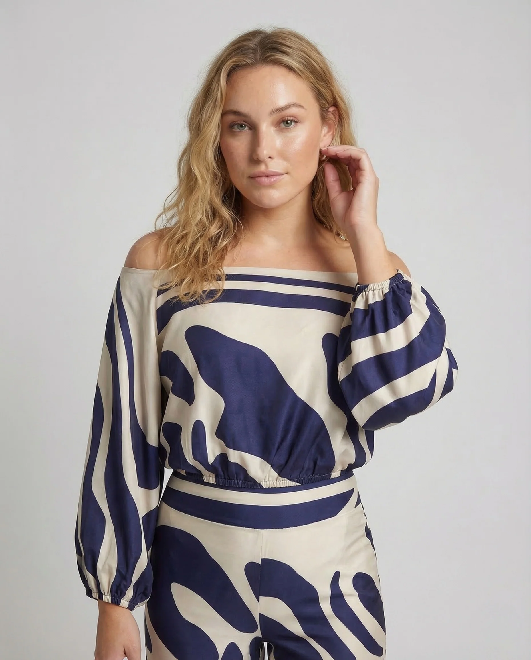 Damen Jumpsuit Schulterfrei Weites Bein - Image 2