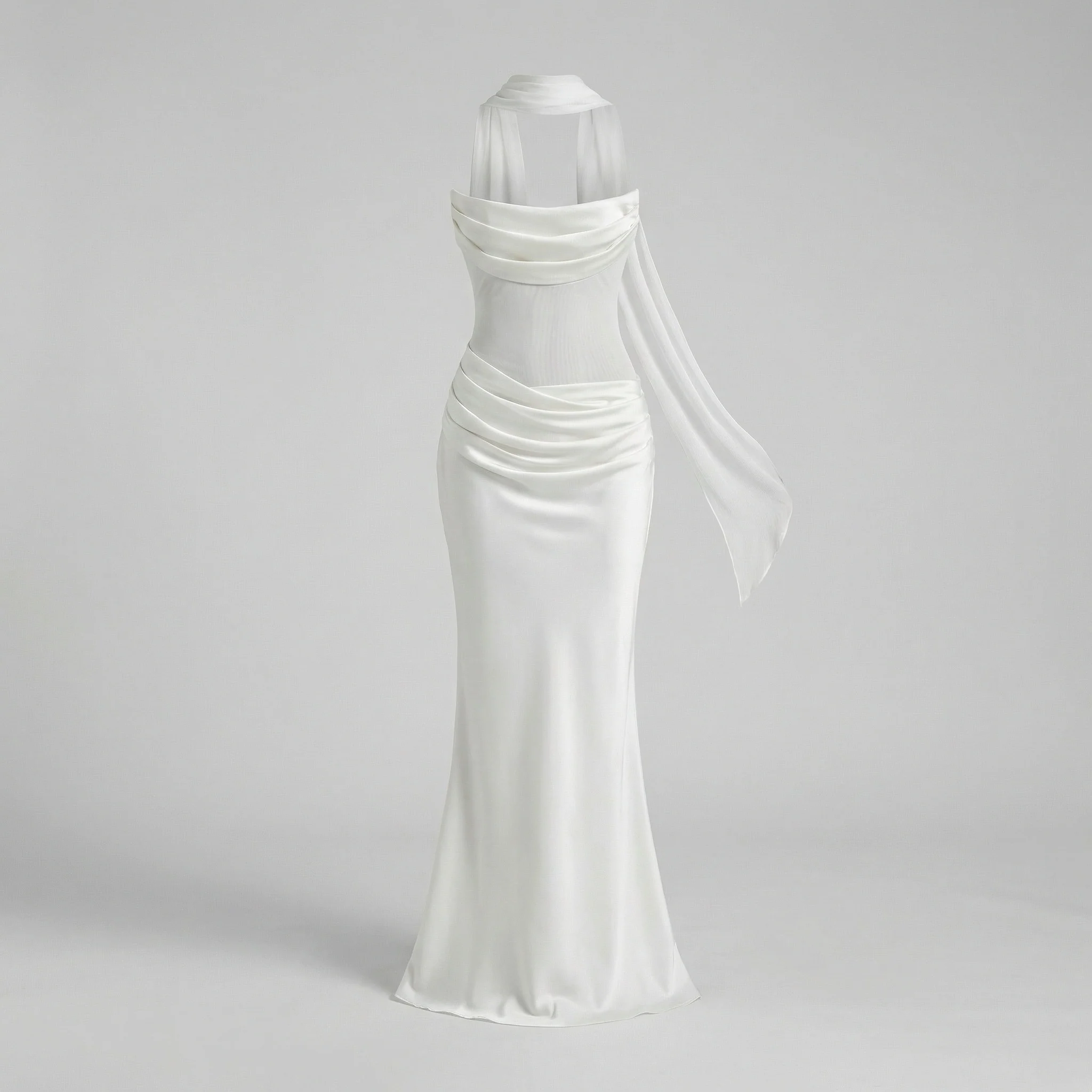 Abendkleid schulterfrei mit Drapierung - Image 5