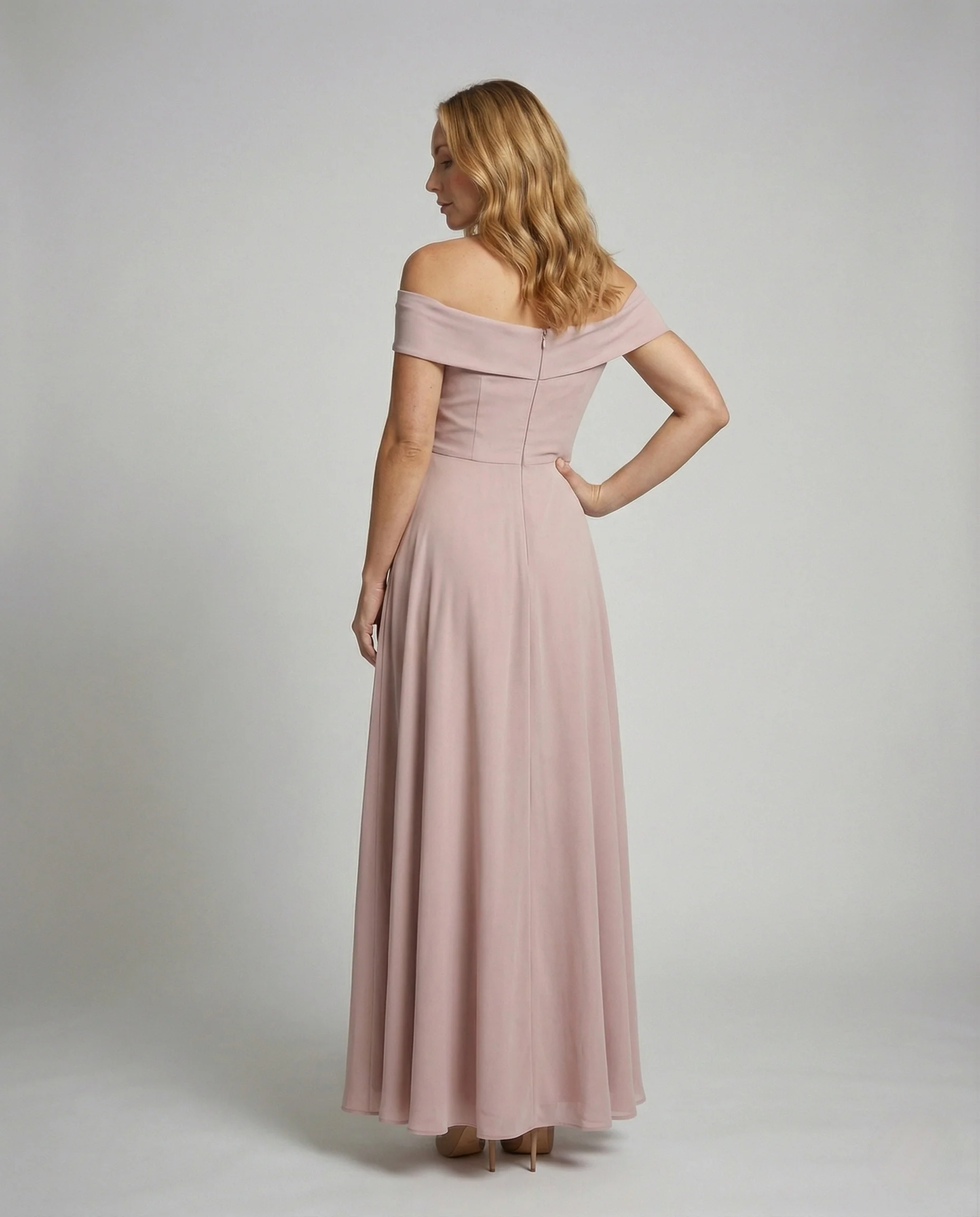 Damen Schulterfreies Abendkleid mit Drapierung - Image 4