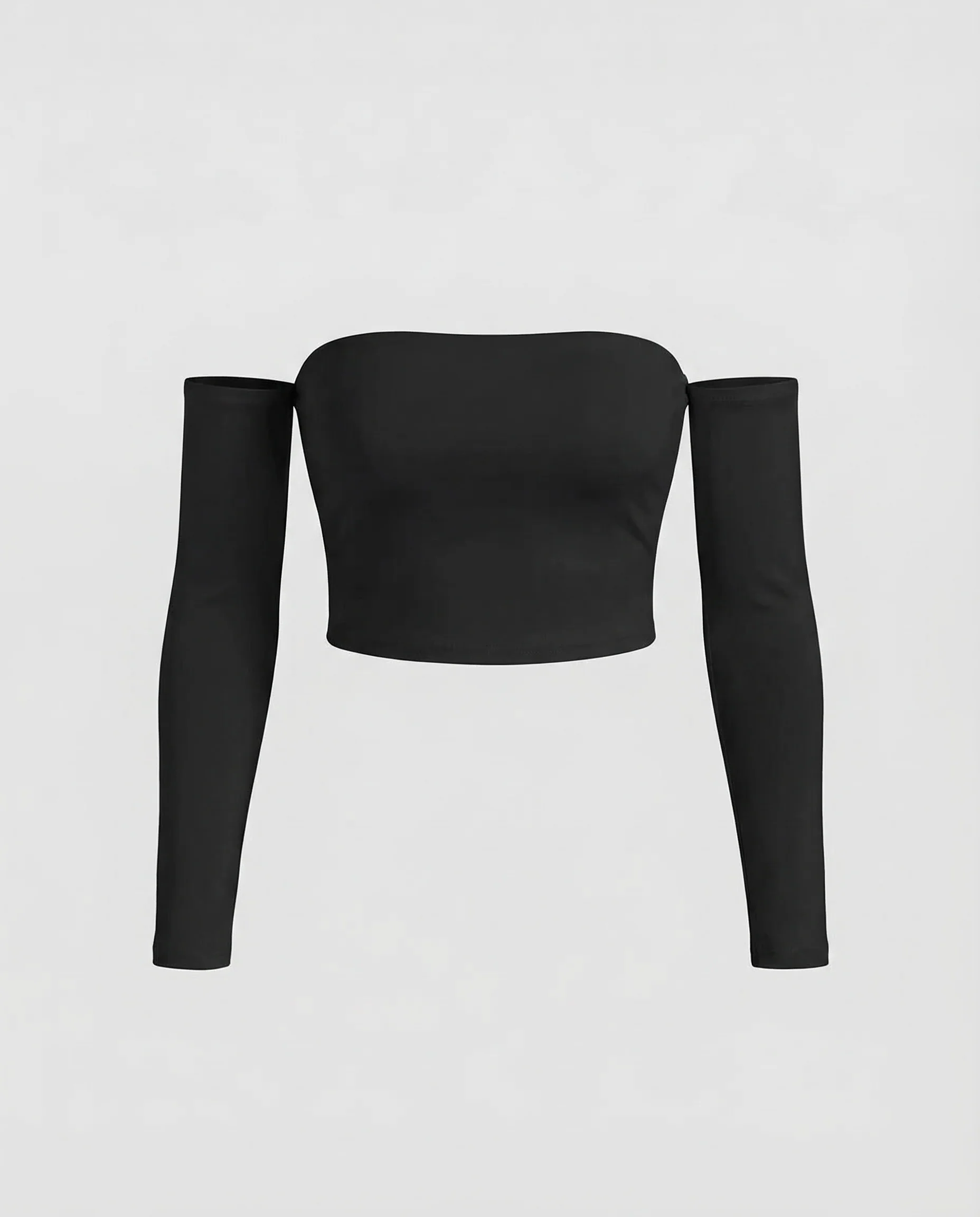 Damen Bandeau Crop Top Ärmel - Image 5