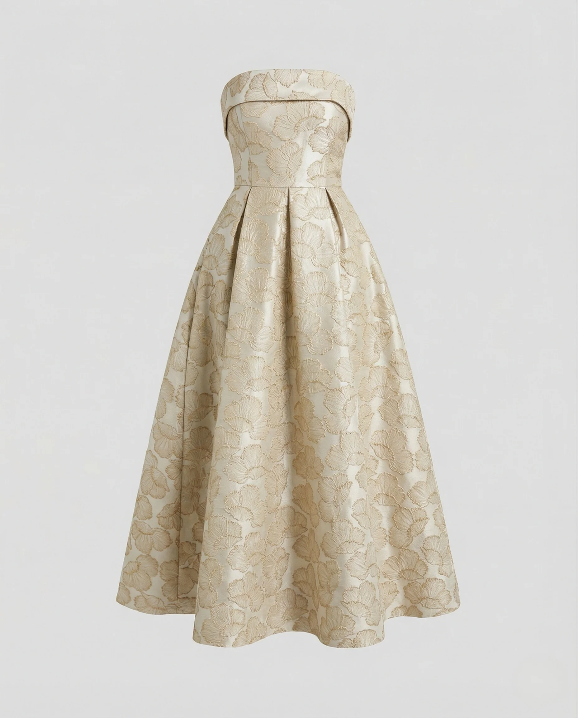 Damen Schulterfreies Jacquard-Cocktailkleid mit Korsage - Image 5