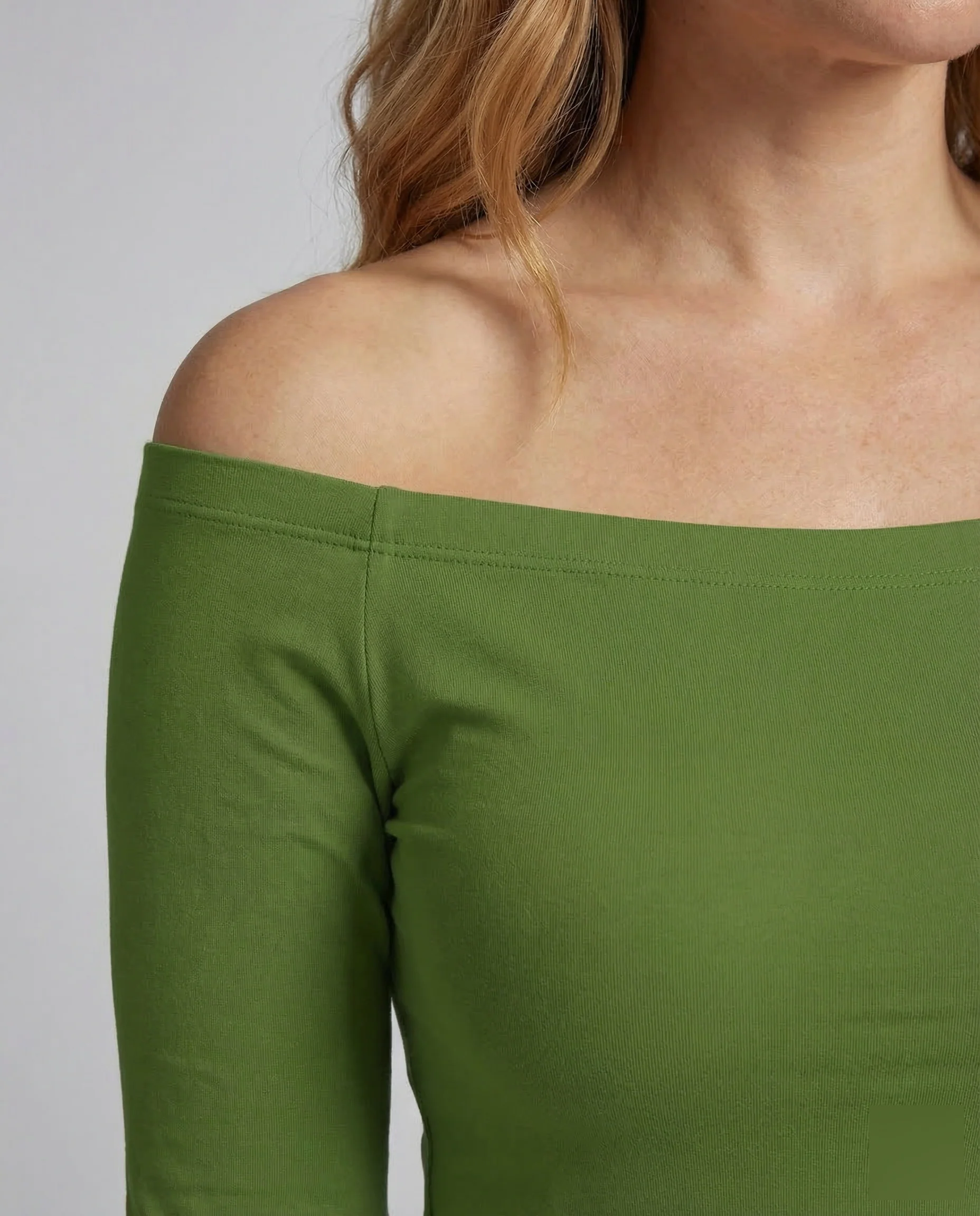 Damen Off Shoulder Shirt Langarm - Image 3