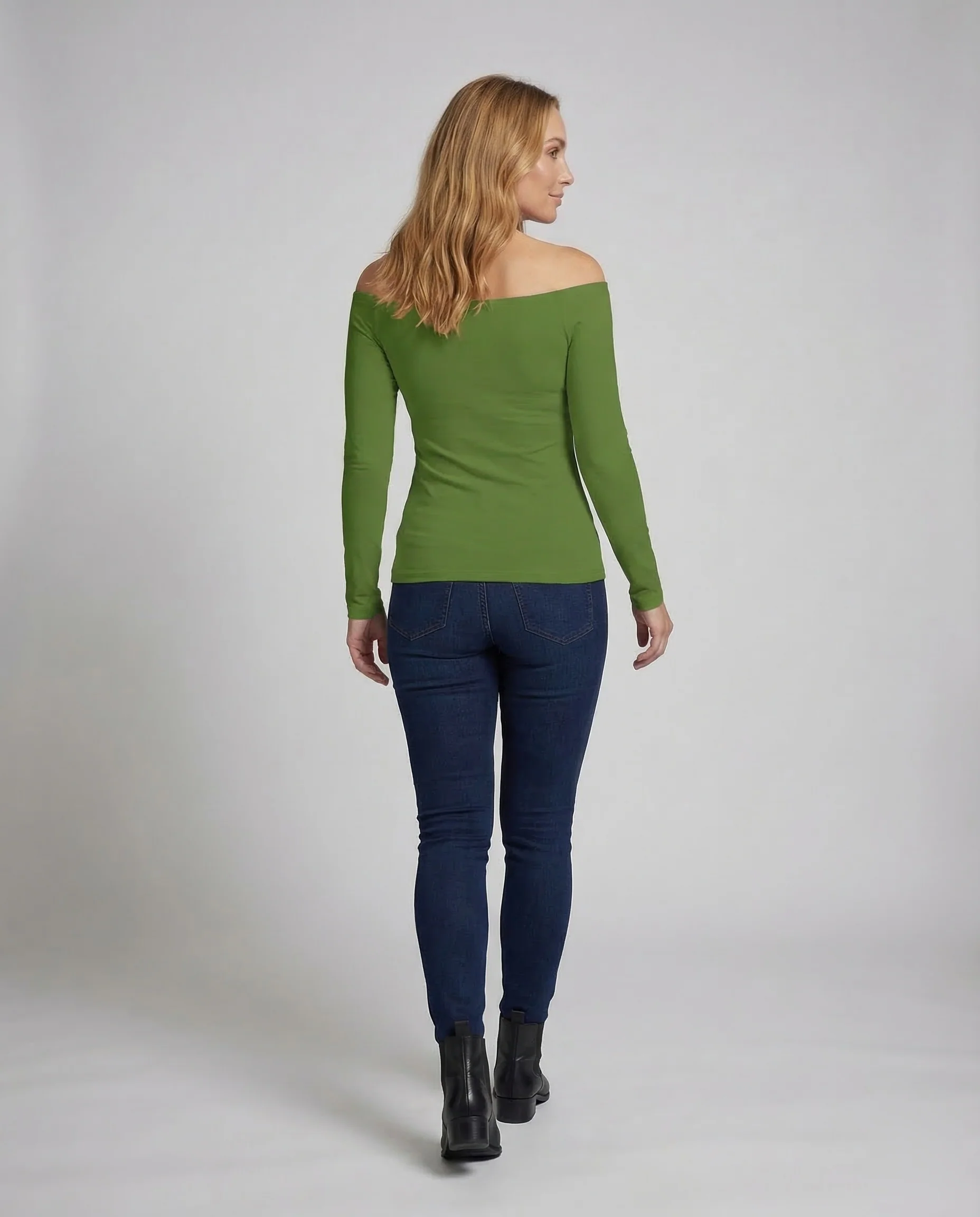 Damen Off Shoulder Shirt Langarm - Image 4