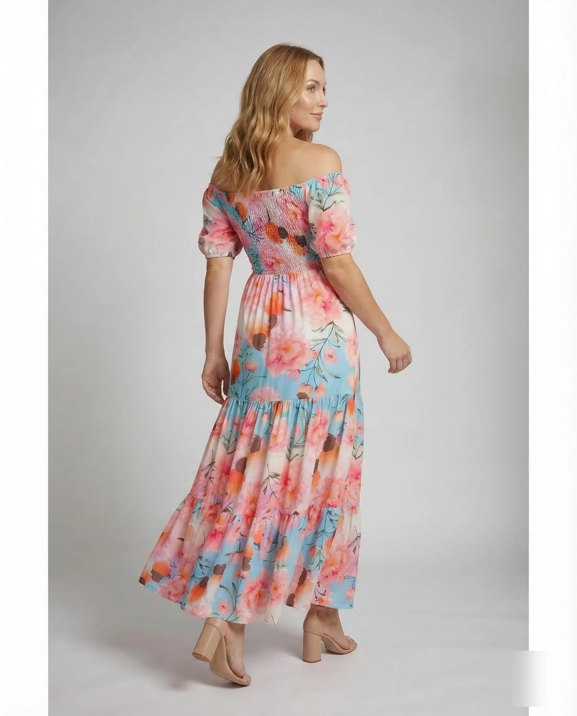 Damen Off Shoulder Maxikleid - Image 4