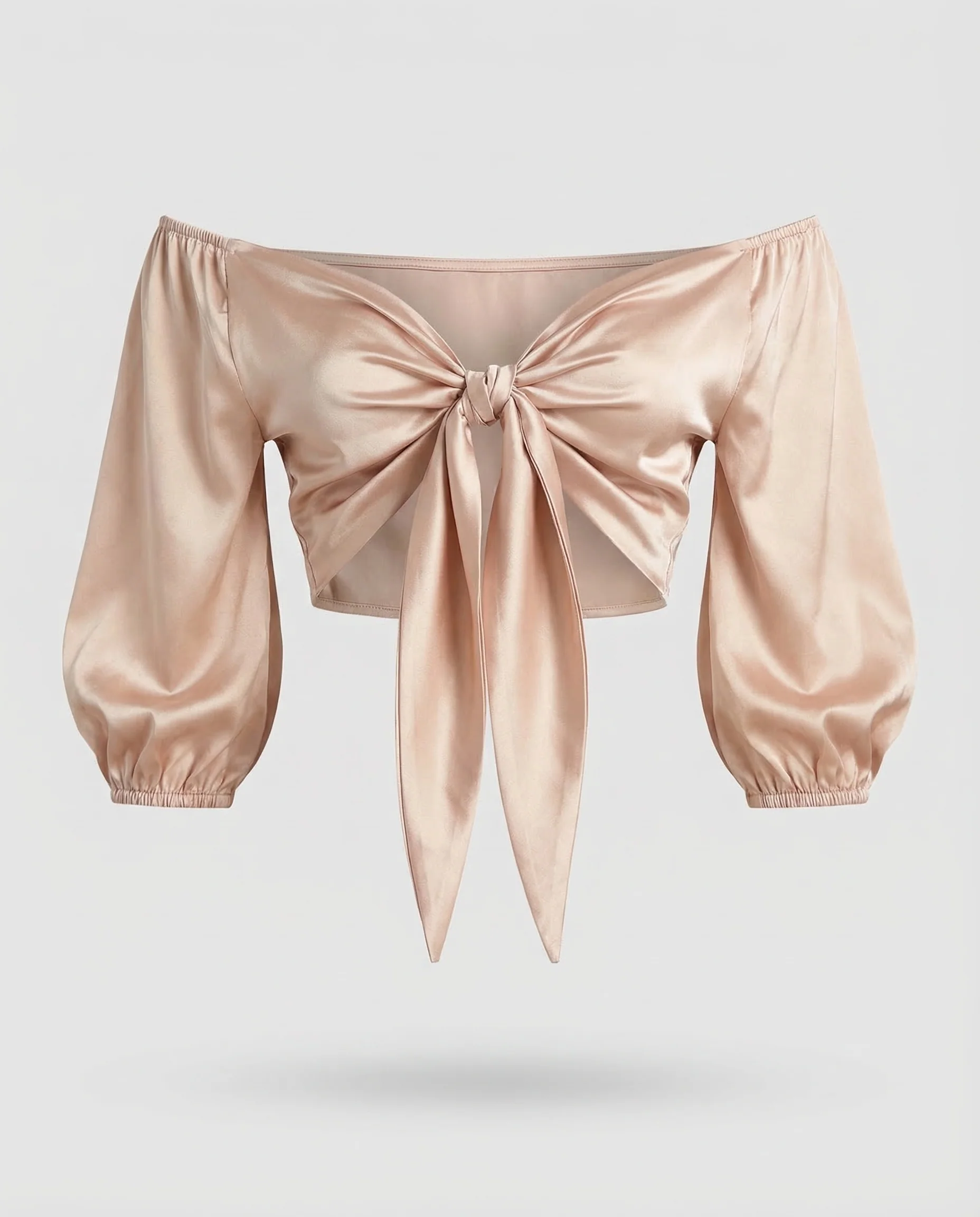 Damen Satin Bindetop Off Shoulder - Image 5
