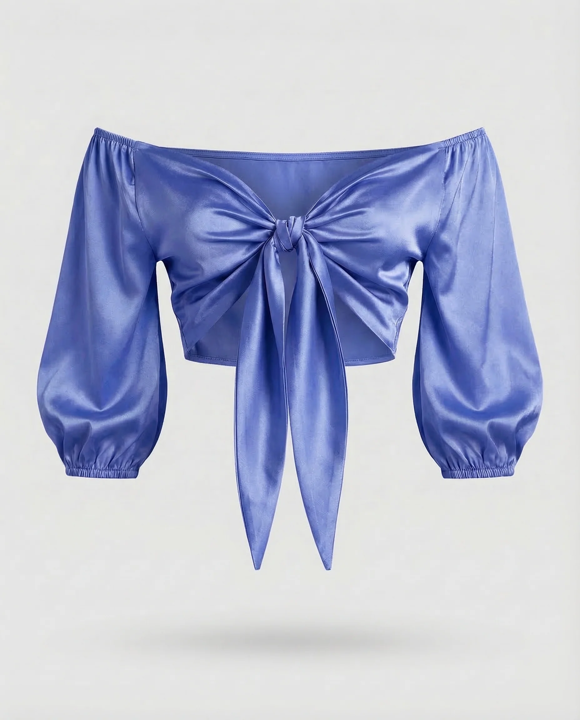 Damen Satin Bindetop Off Shoulder - Image 6