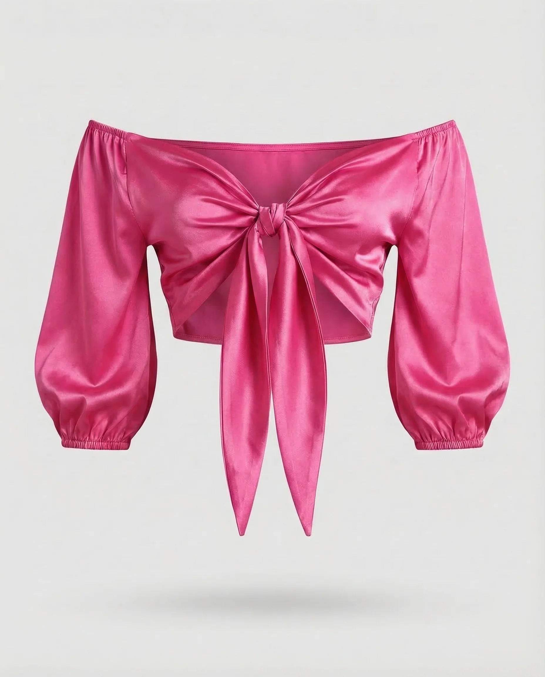 Damen Satin Bindetop Off Shoulder - Image 7