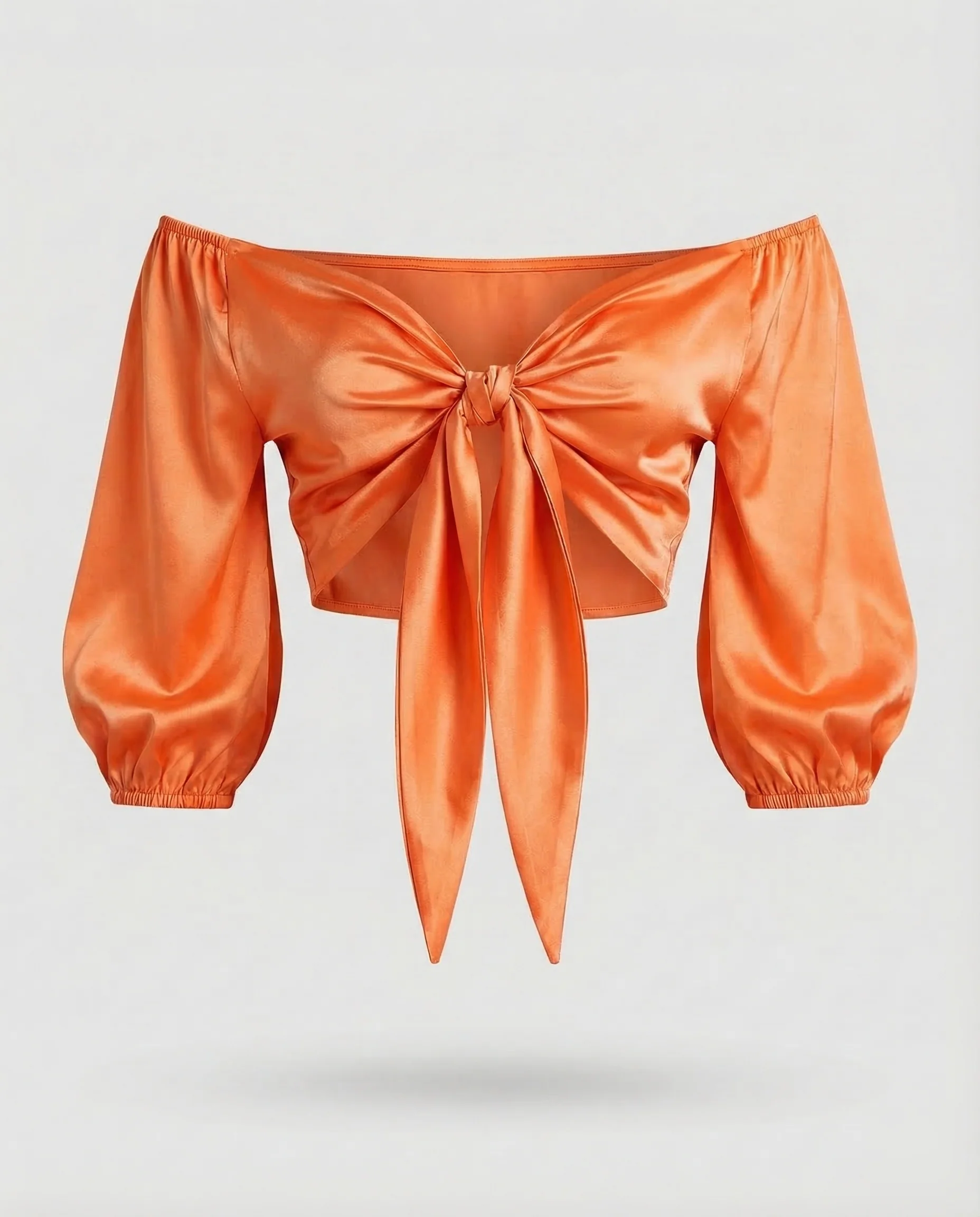 Damen Satin Bindetop Off Shoulder - Image 8