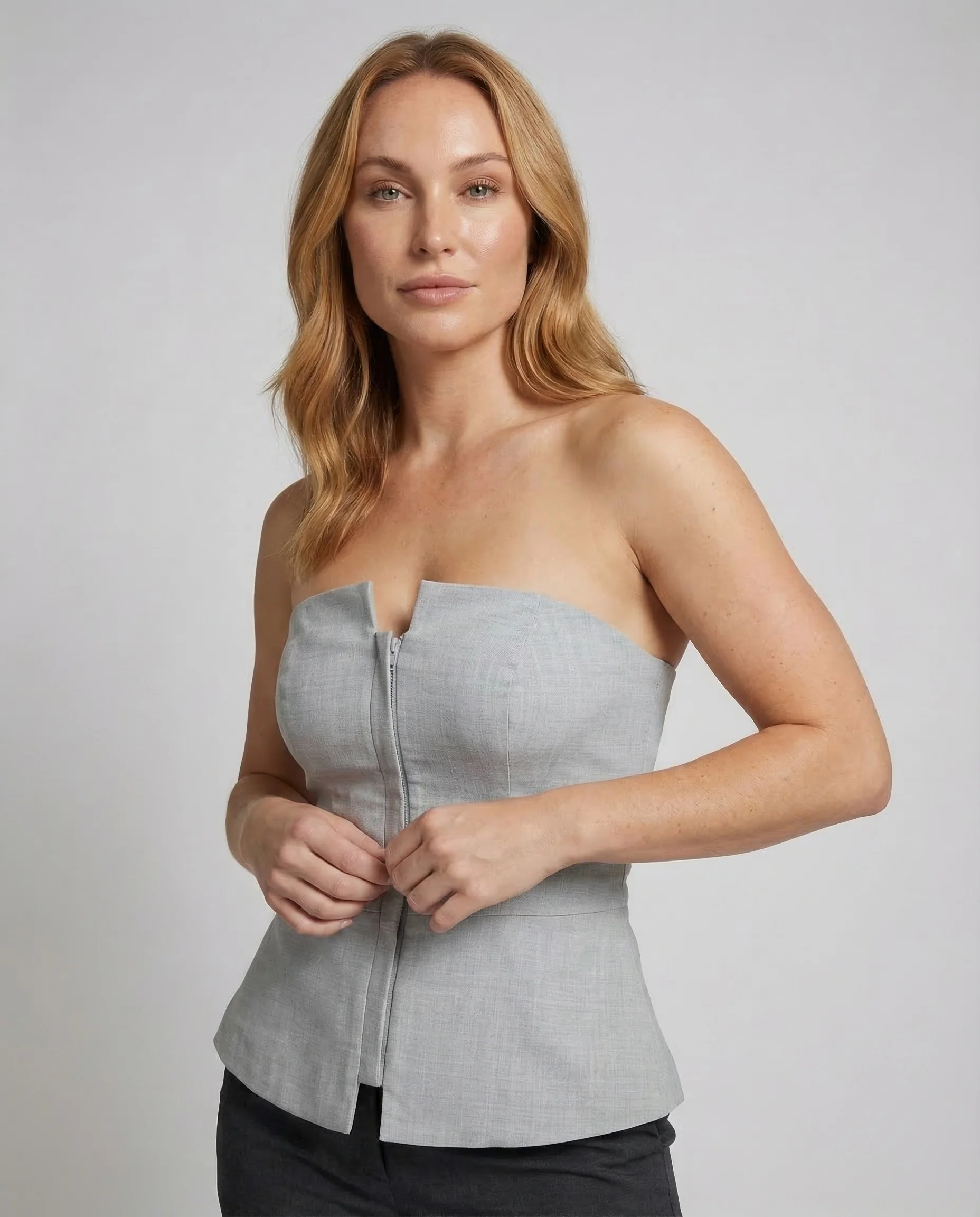 Damen Mieder Top Reißverschluss - Image 2