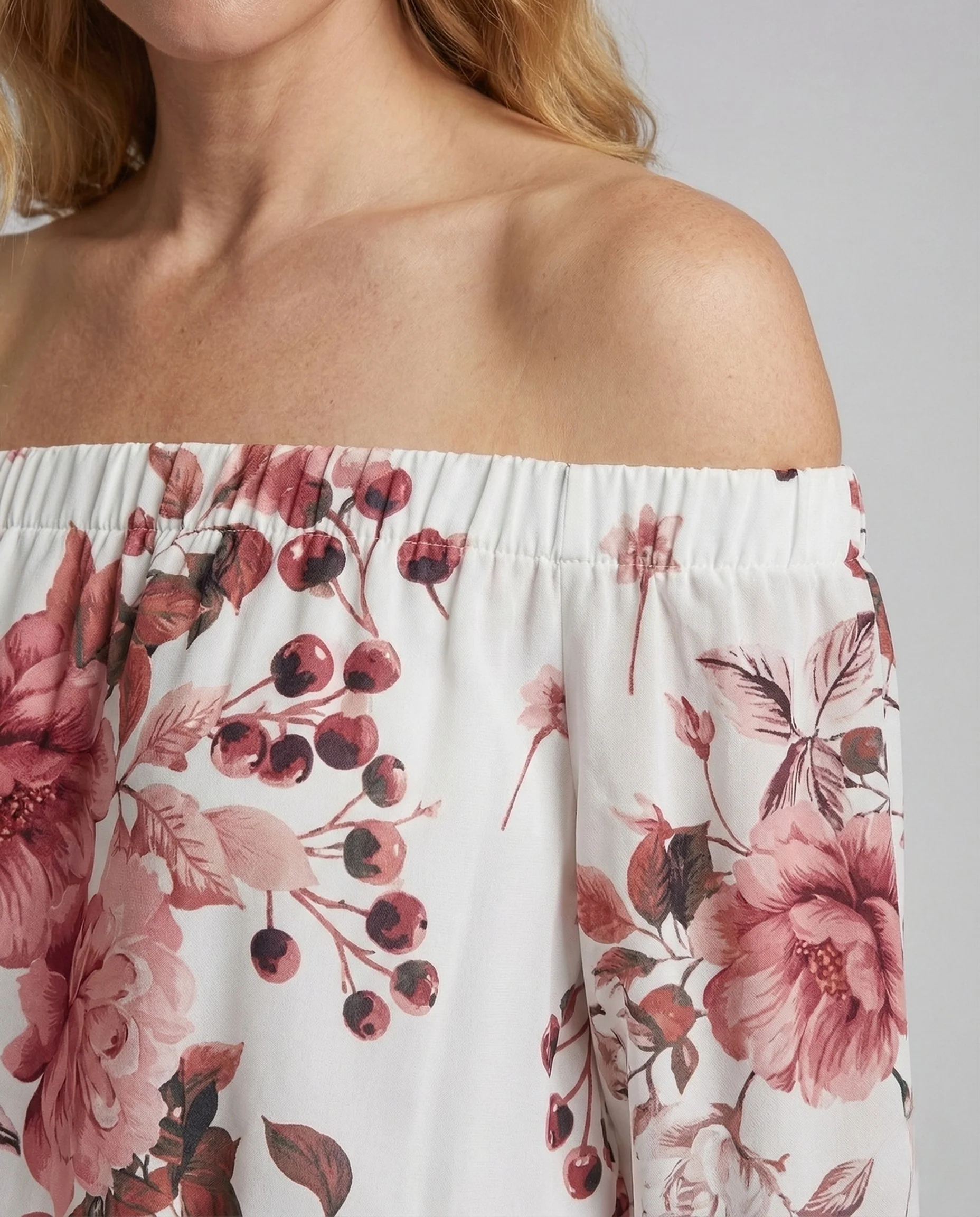 Damen Carmen Minikleid mit Volantsaum - Image 4