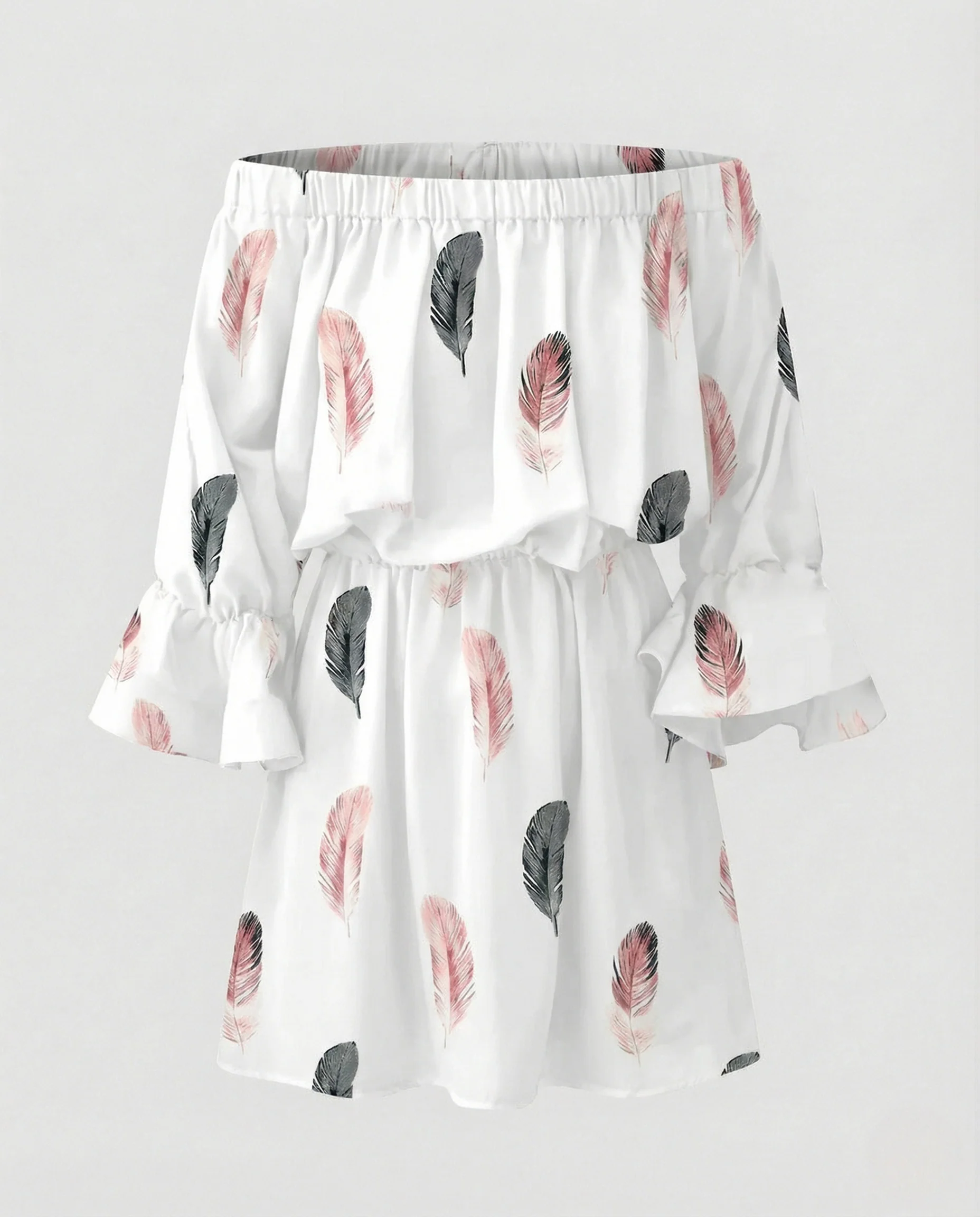 Damen Carmen Minikleid mit Volantsaum - Image 8